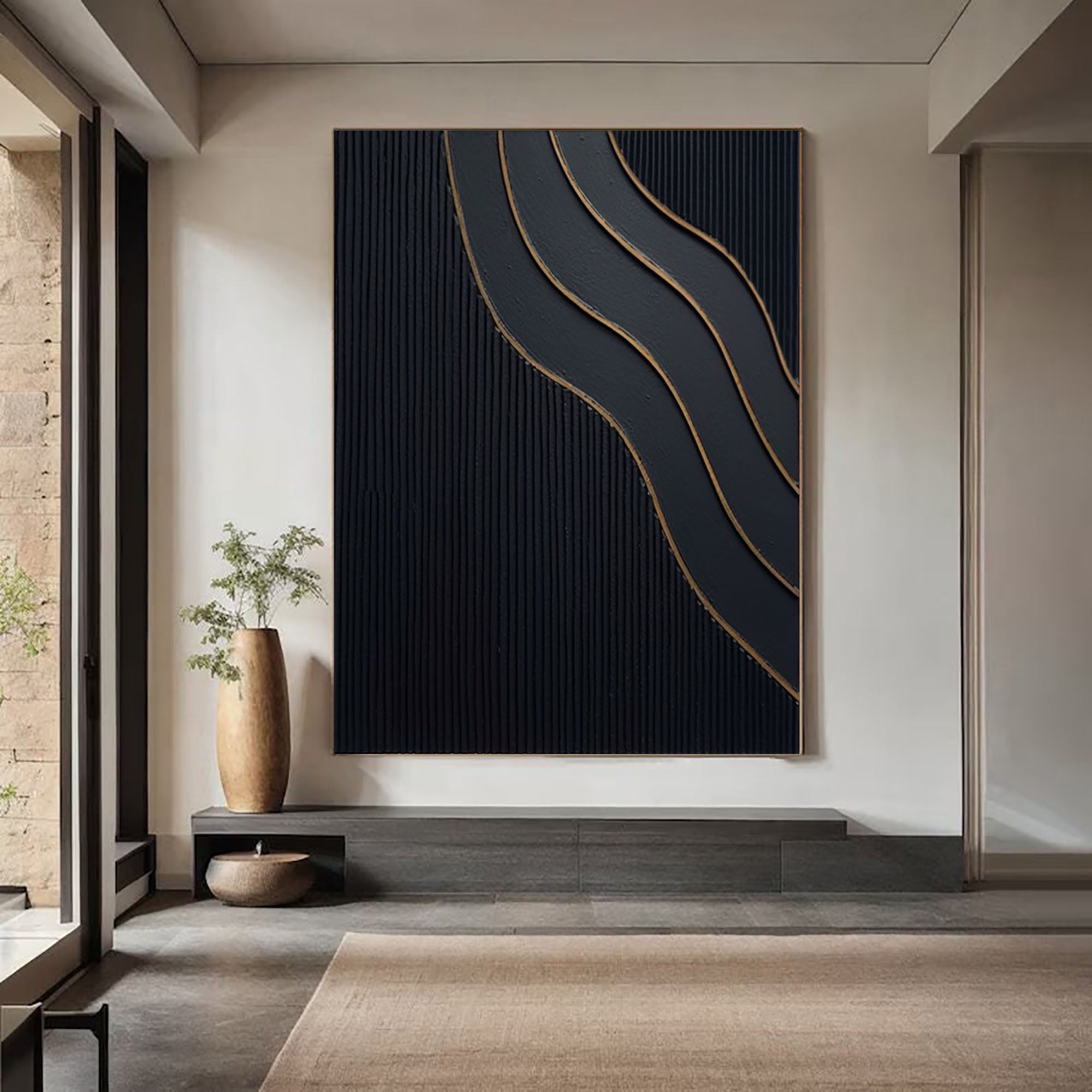 Black Minimalist Painting #BM 066