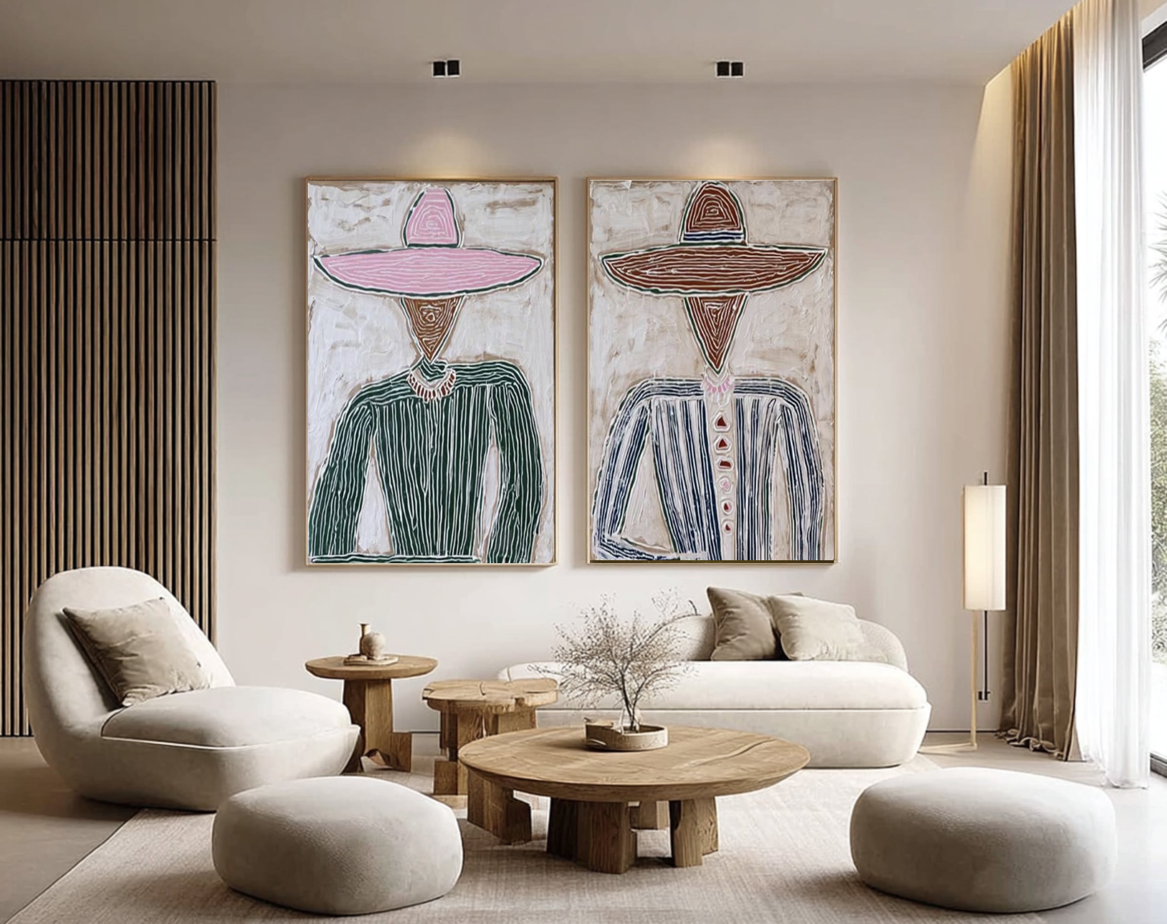Large Abstract Couple Portrait Painting Modern Figurative Wall Art