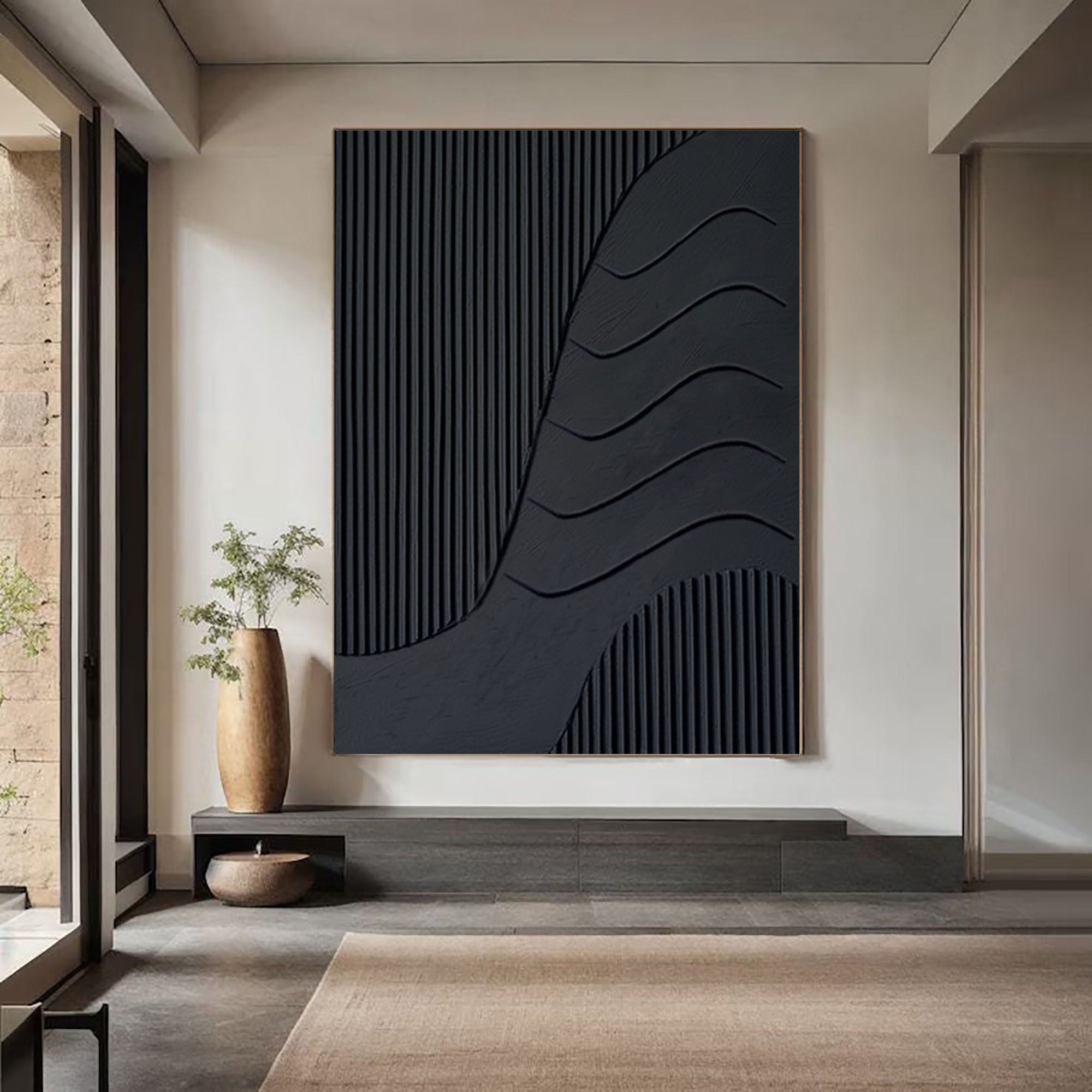 Black Minimalist Painting #BM 074