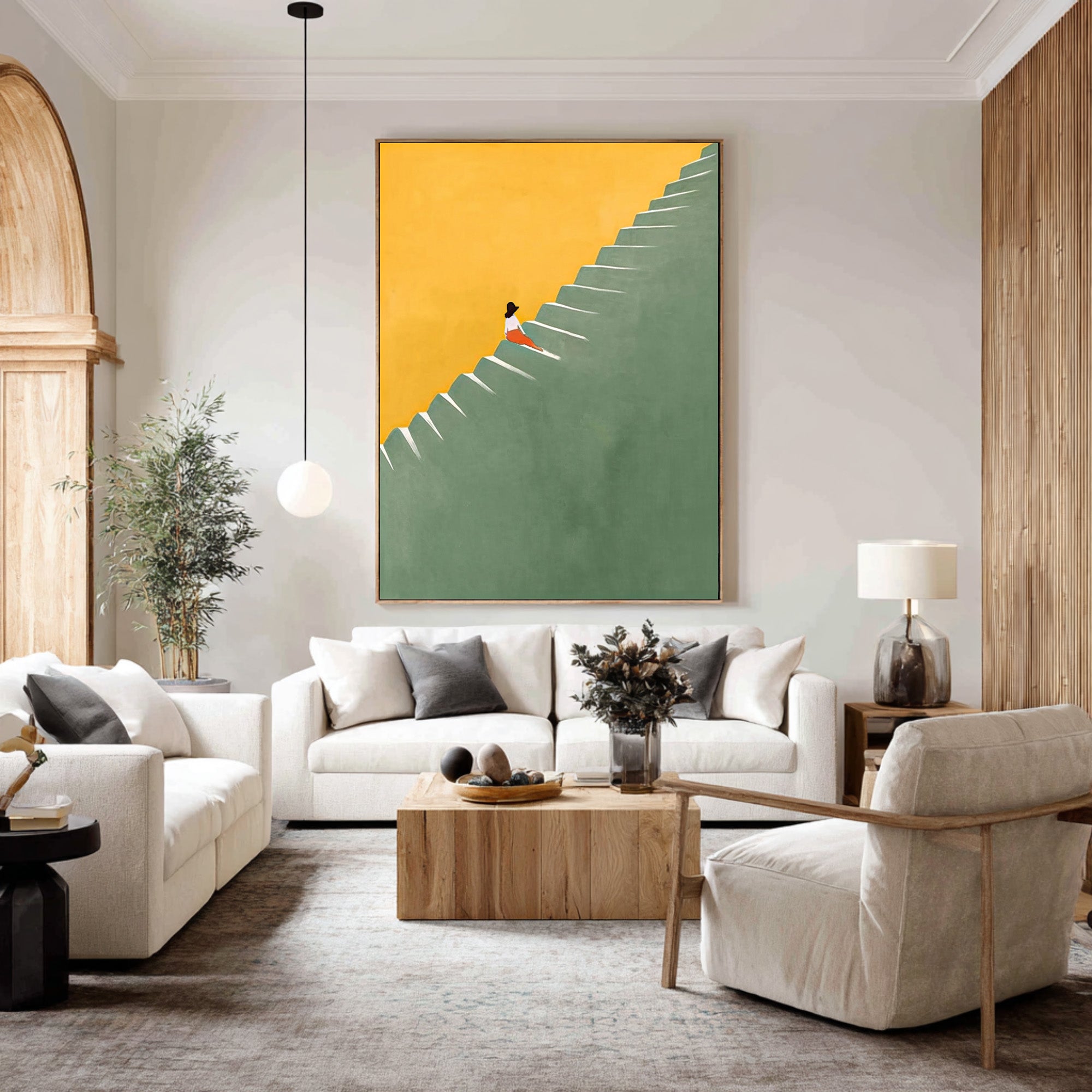 Large Minimalist Figure Abstract Oil Painting, Modern Statement Wall Art for Contemporary Interiors #WAC 011