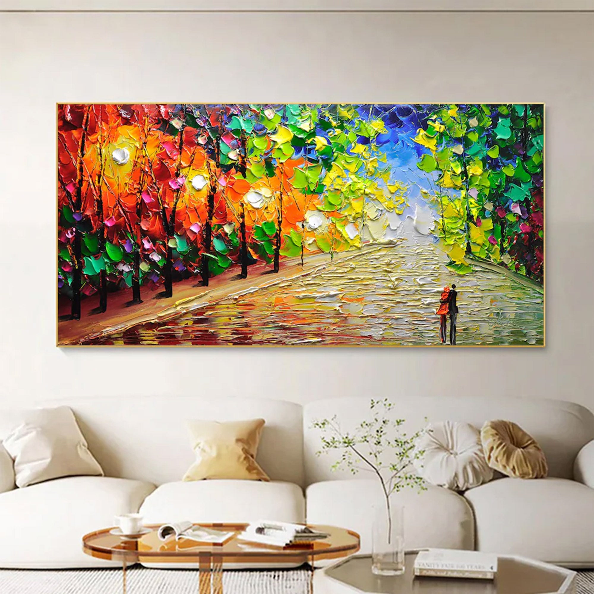 Large Modern Textured Blue Landscape | MuroArt #WGA 038