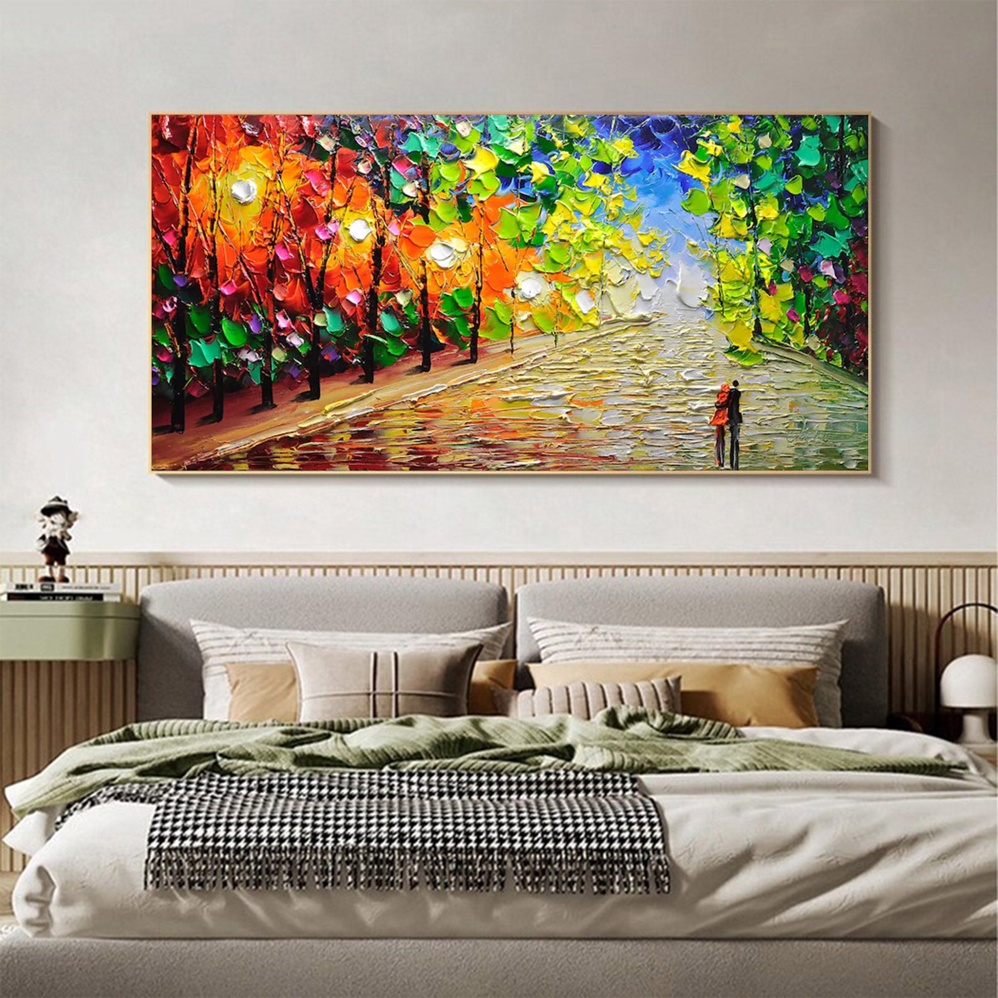 Large Modern Textured Blue Landscape | MuroArt #WGA 038