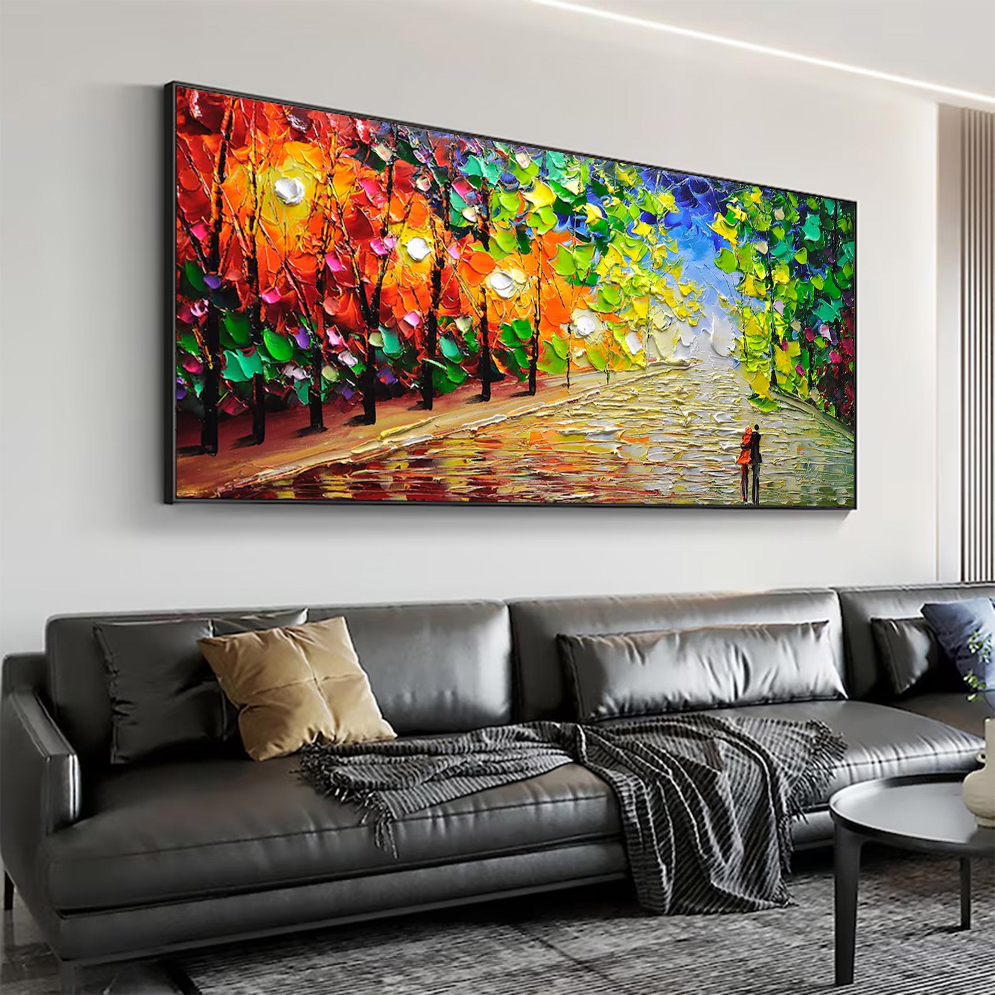 Large Modern Textured Blue Landscape | MuroArt #WGA 038