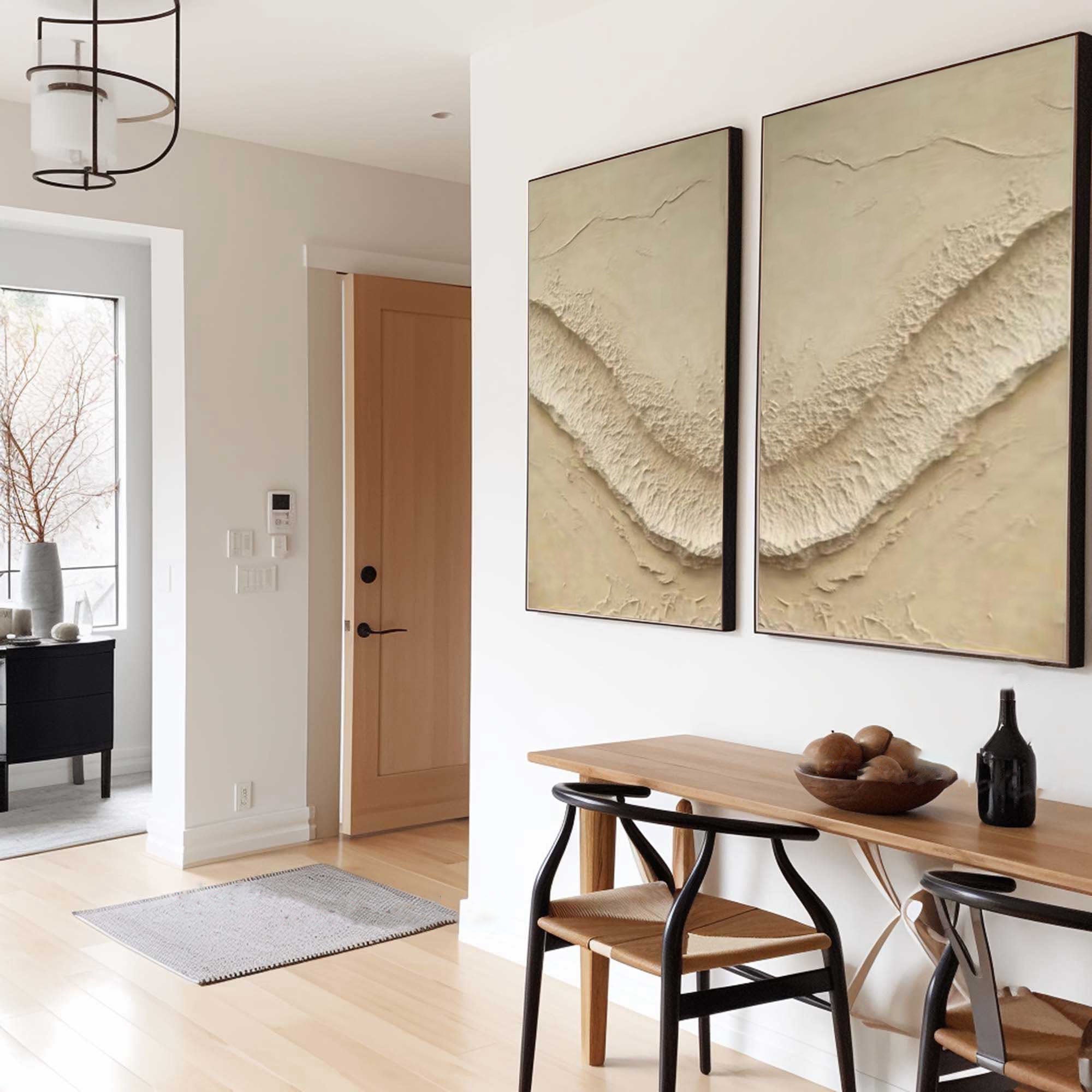 Abstract Beige Texture Wall Art Set #BBS 018