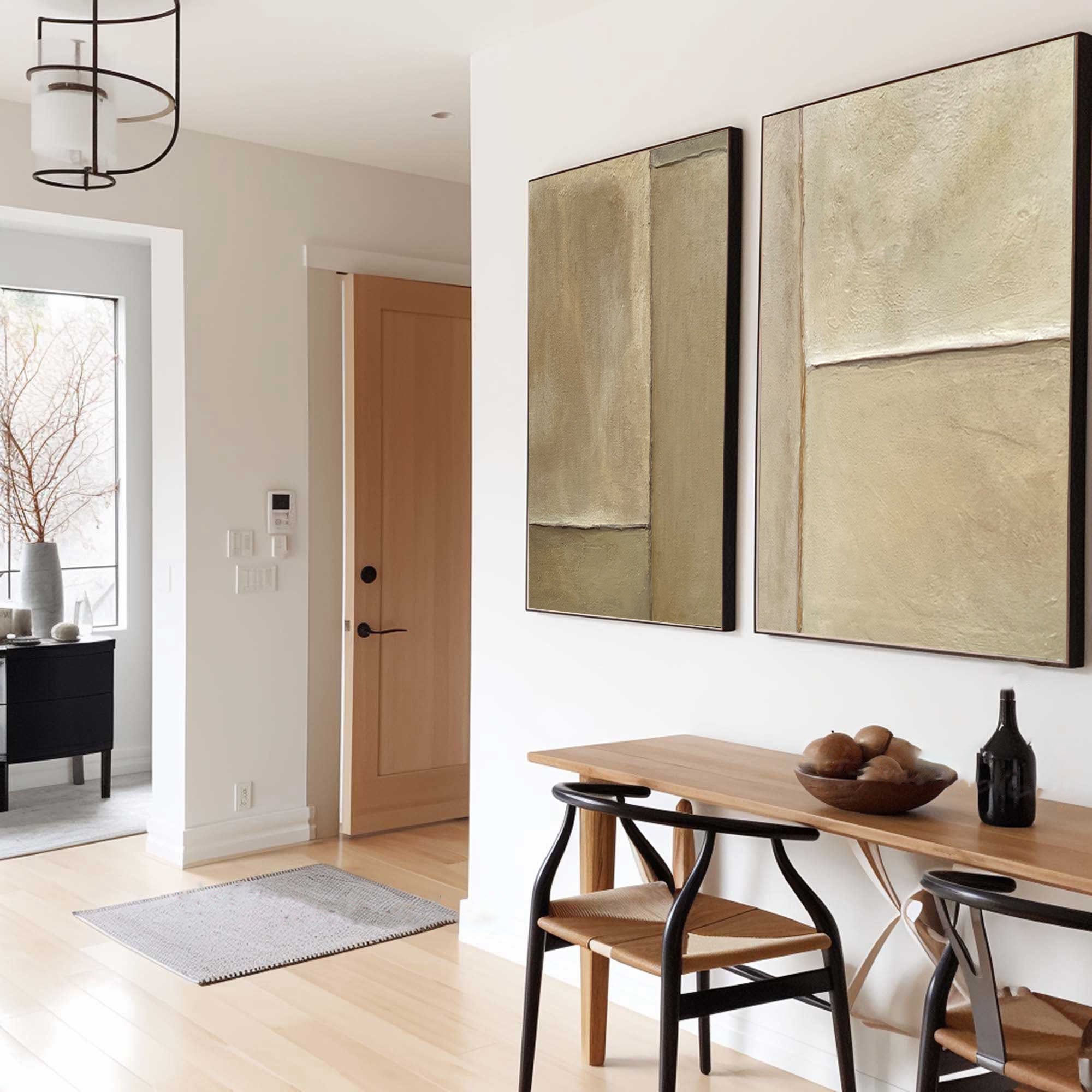 Beige & Brown Minimalist Painting Set Of 2 #BBS 017