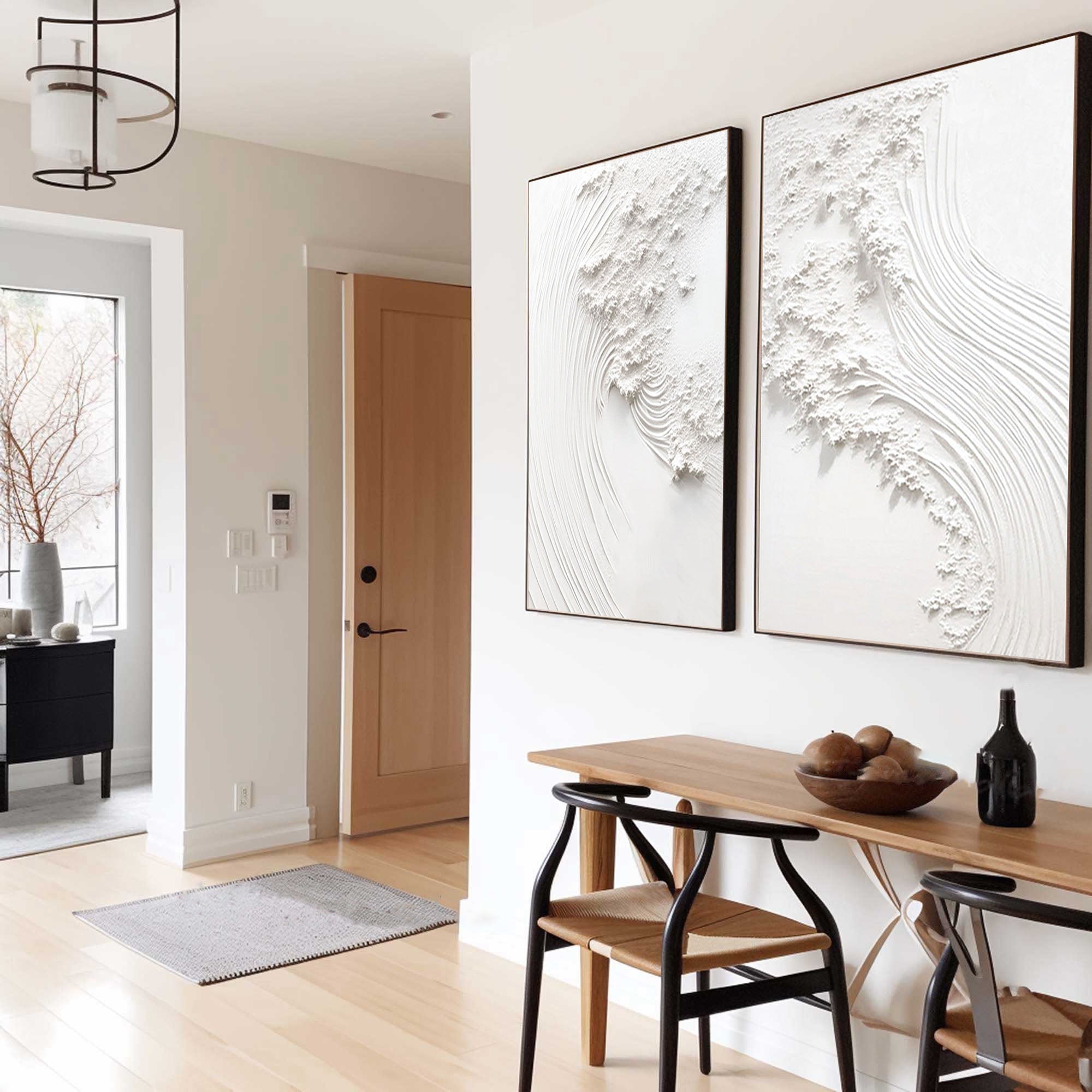 White Minimalist Painting Set Of 2 #WMS 033