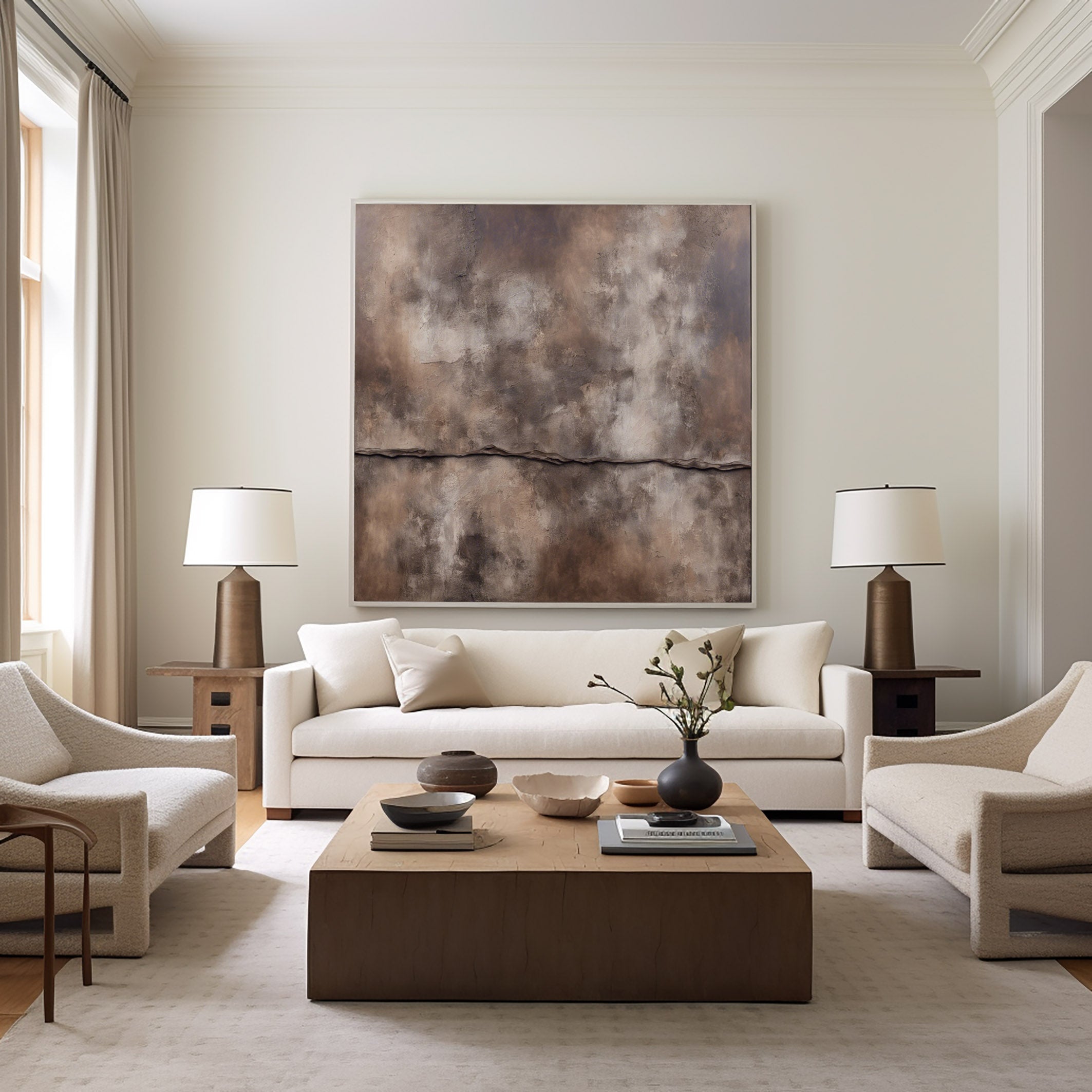 Beige & Brown Abstract Painting #BBA 008