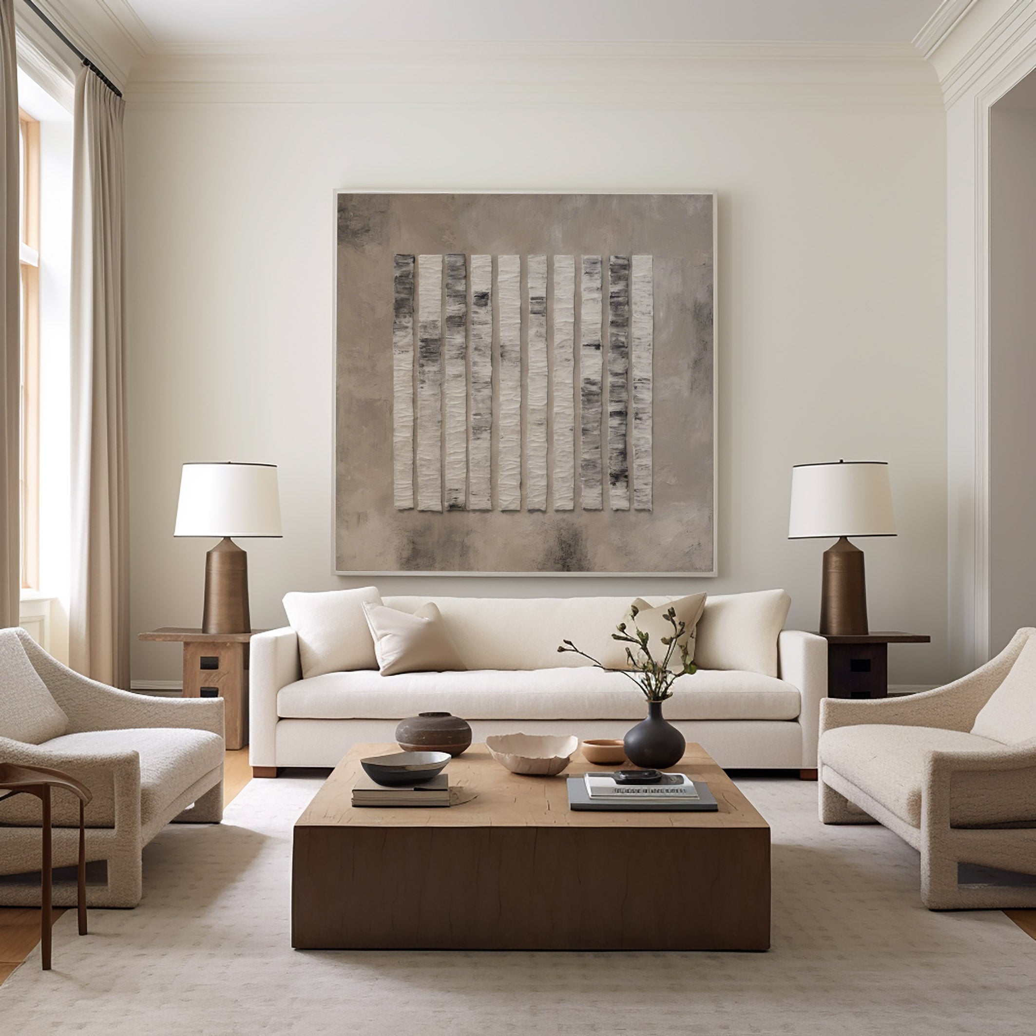 Beige & Brown Abstract Painting #BBA 010
