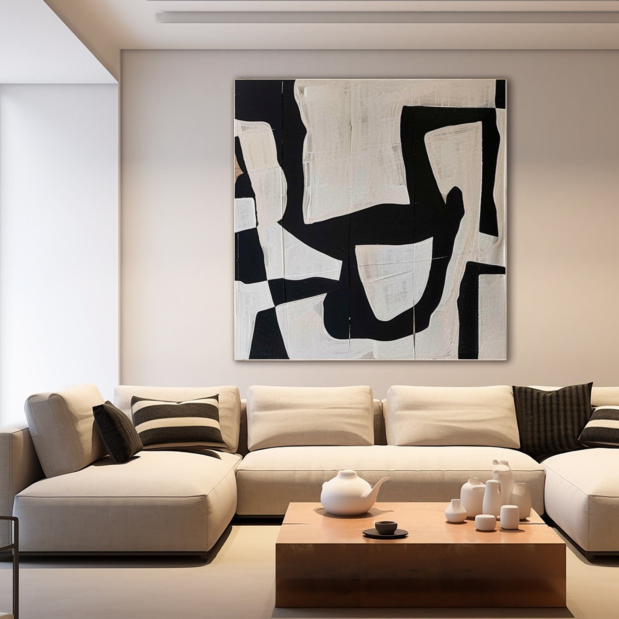 Black & White Abstract Painting #BWA 004