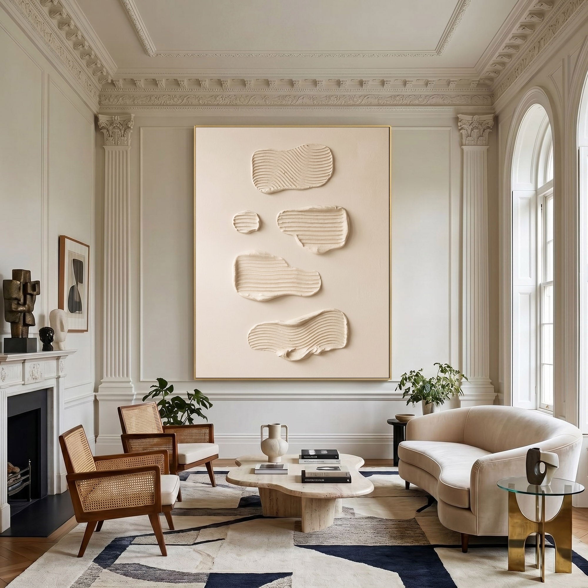 Large Textured Wall Art Modern Abstract Oil Painting Minimalist Contemporary Home Decor