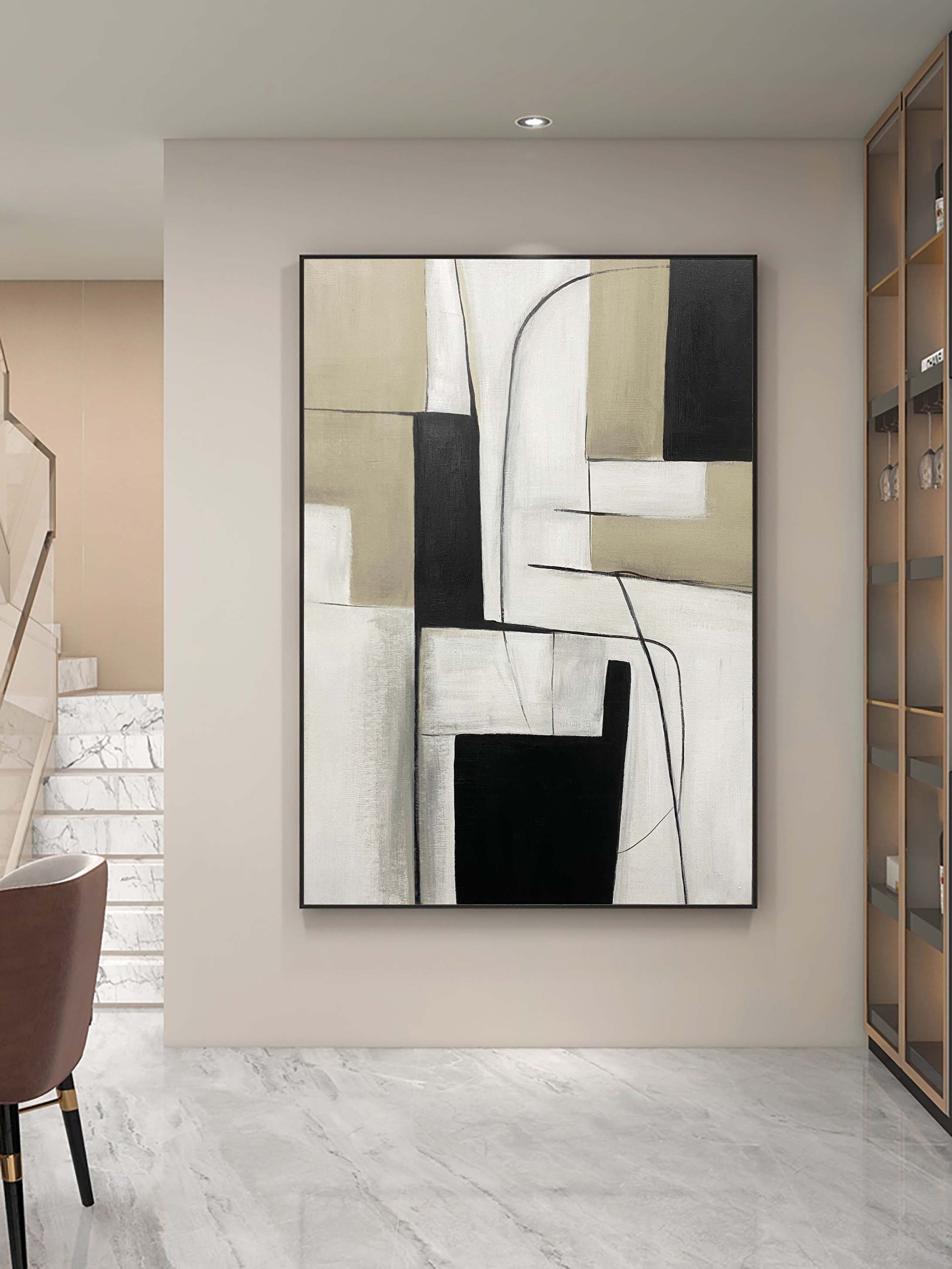 Black & White Abstract Painting #BWA 010