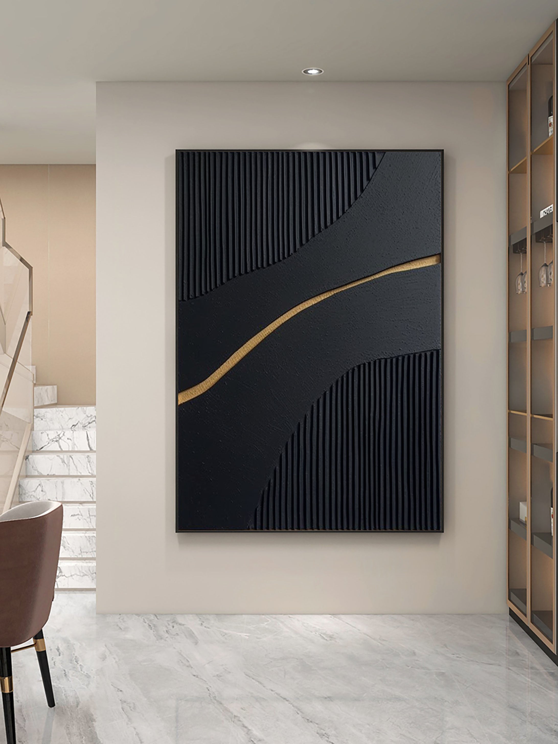 Black Minimalist Painting #BM 065