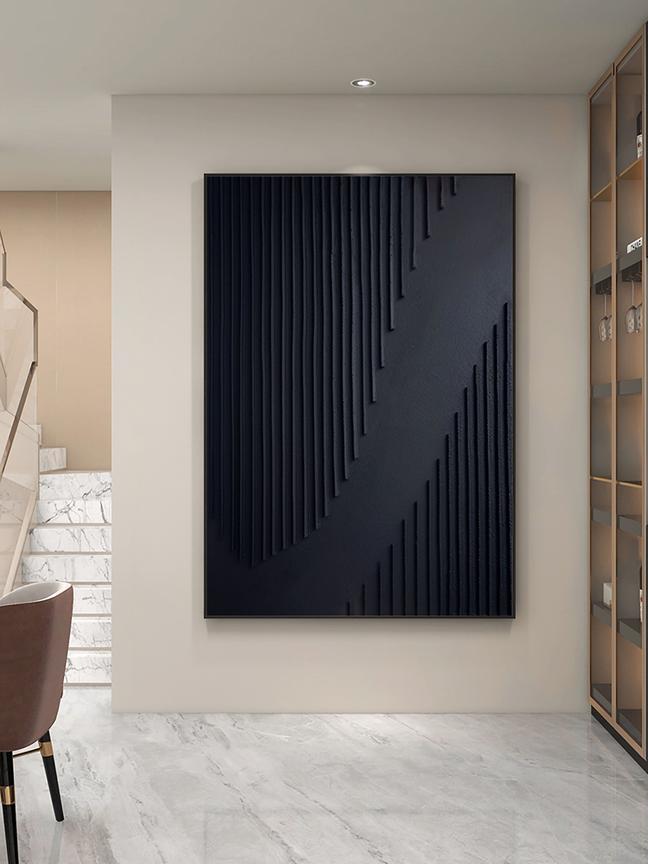 Black Minimalist Painting #BM 070