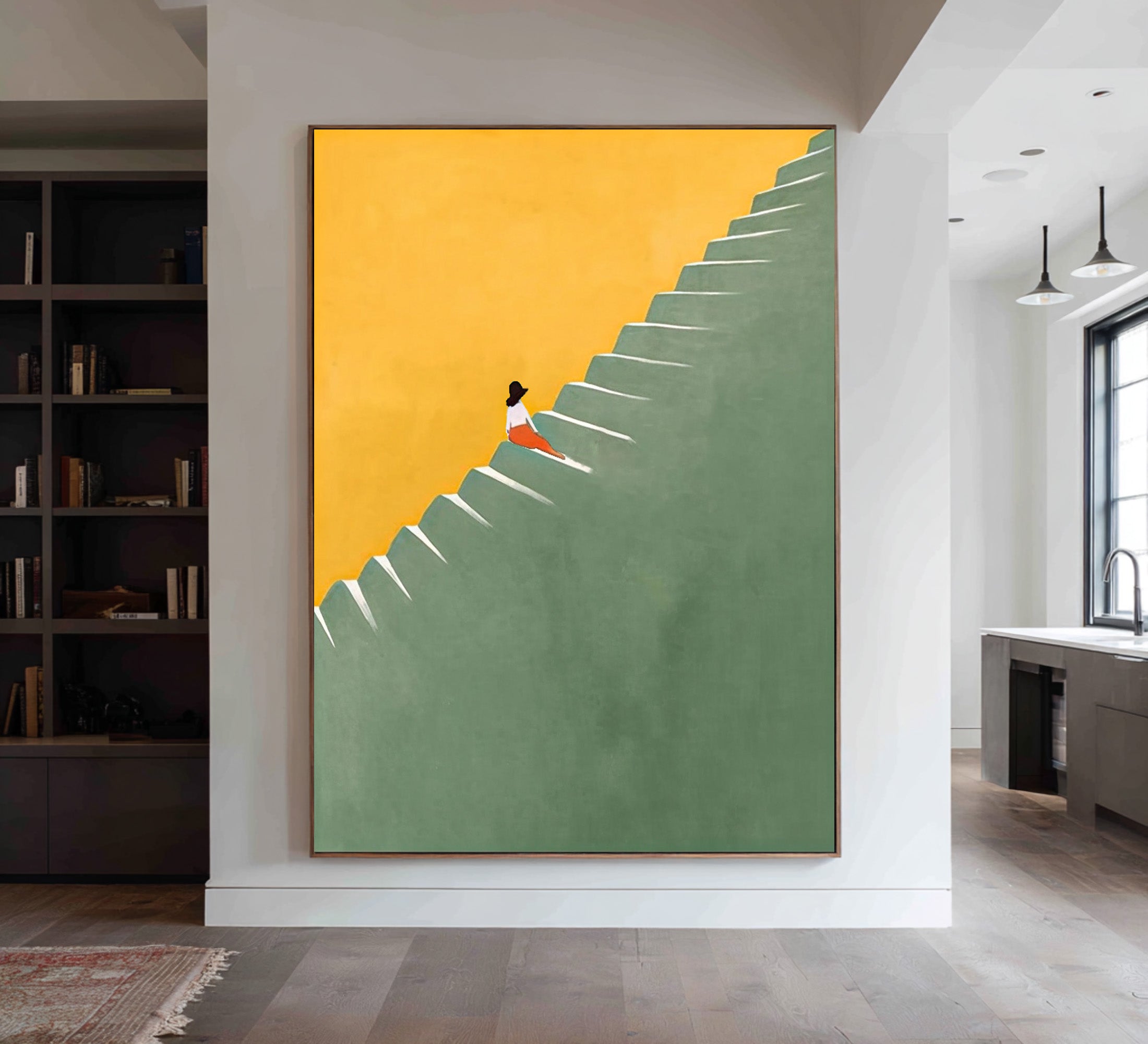 Large Minimalist Figure Abstract Oil Painting, Modern Statement Wall Art for Contemporary Interiors #WAC 011