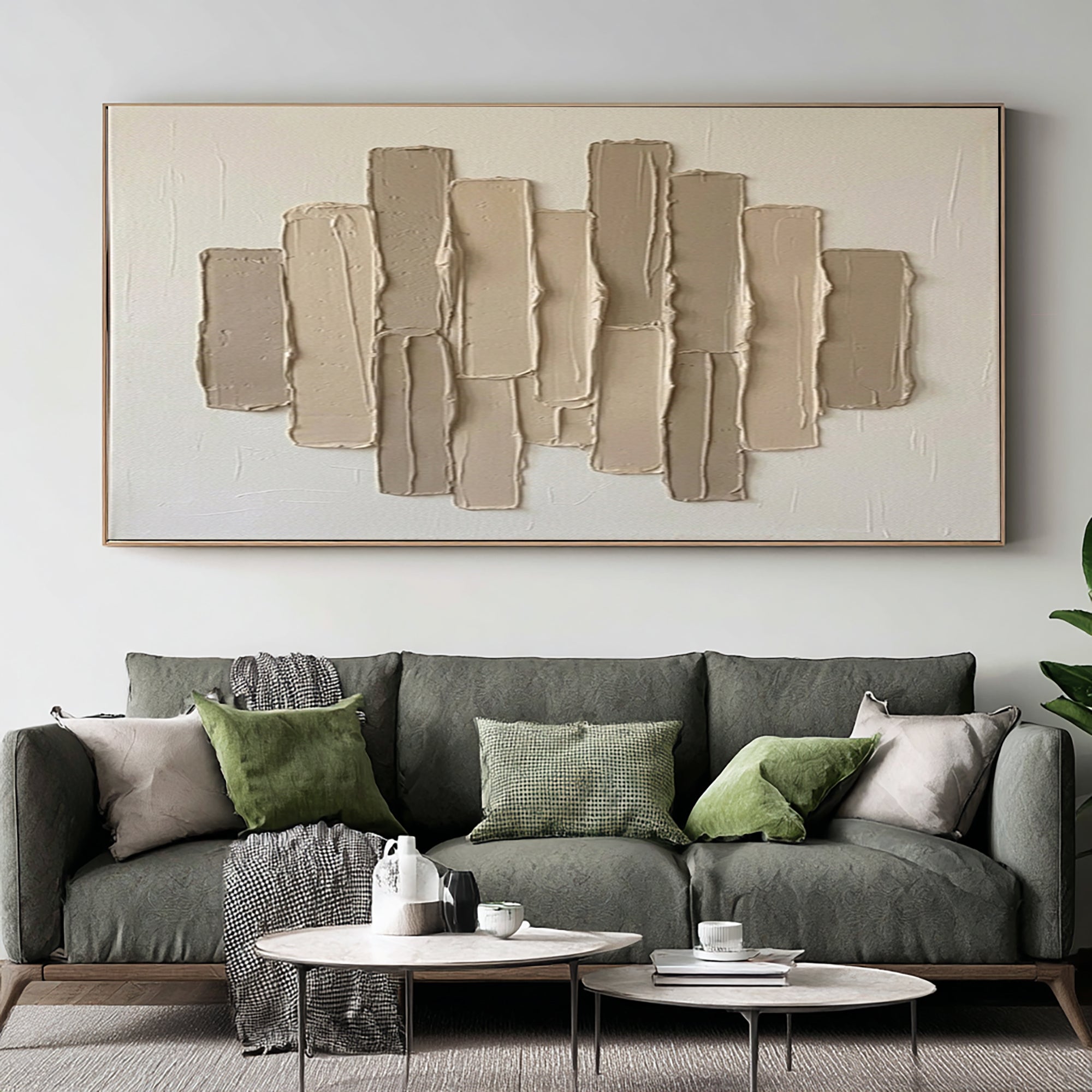 Large Architectural Neutral Texture Painting Contemporary Wall Art