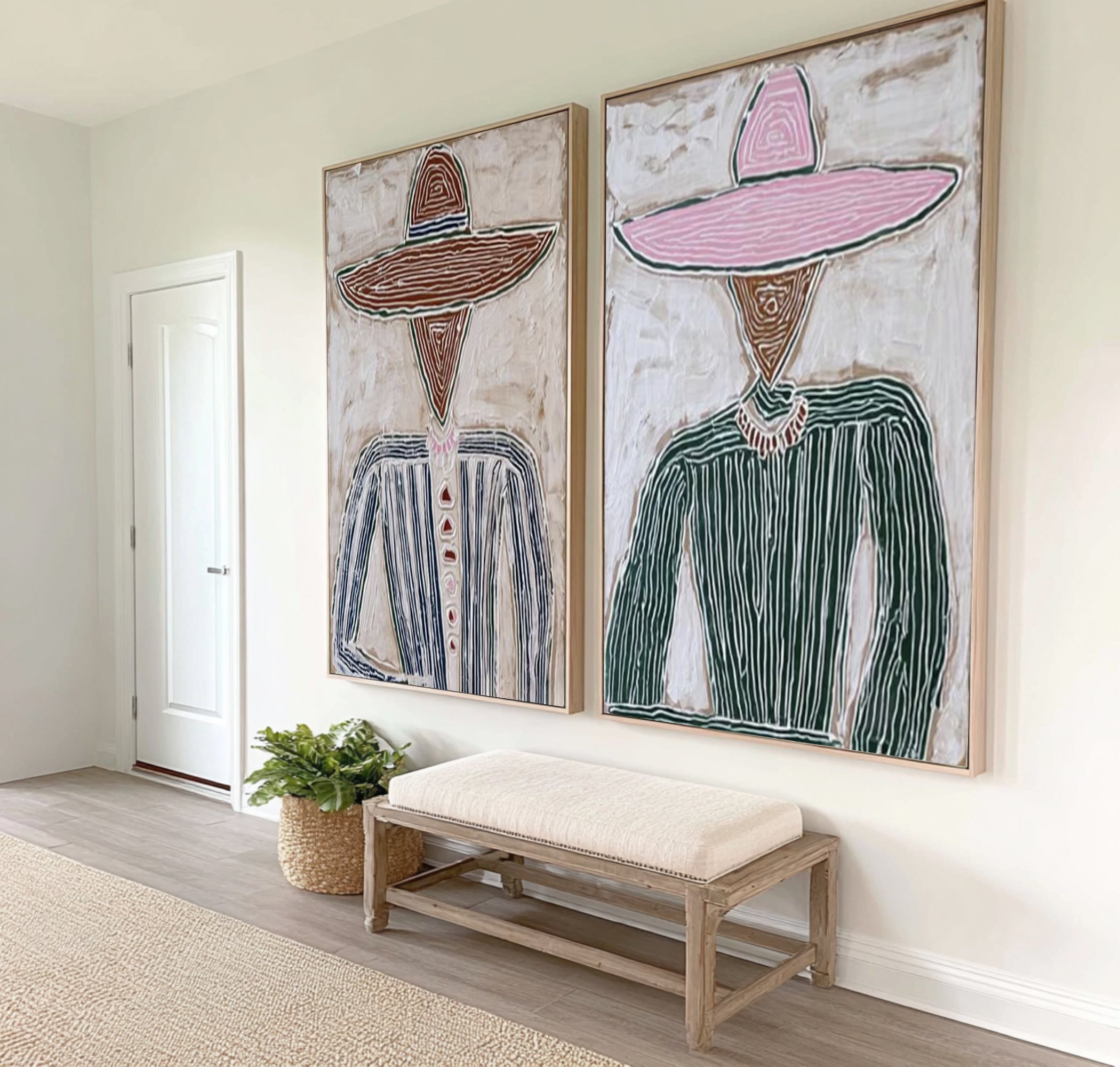 Large Abstract Couple Portrait Painting Modern Figurative Wall Art
