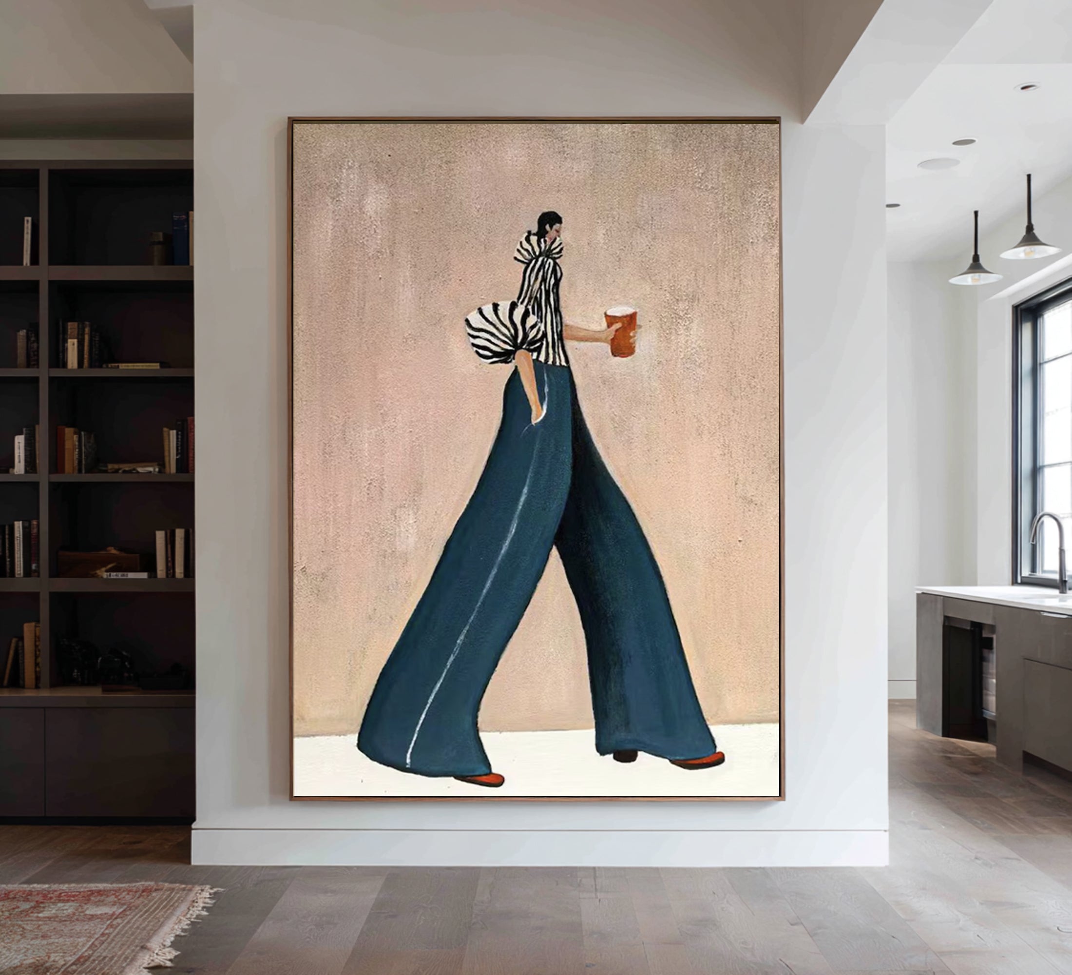 Large Fashion Figure Painting Modern Minimalist Woman Wall Art