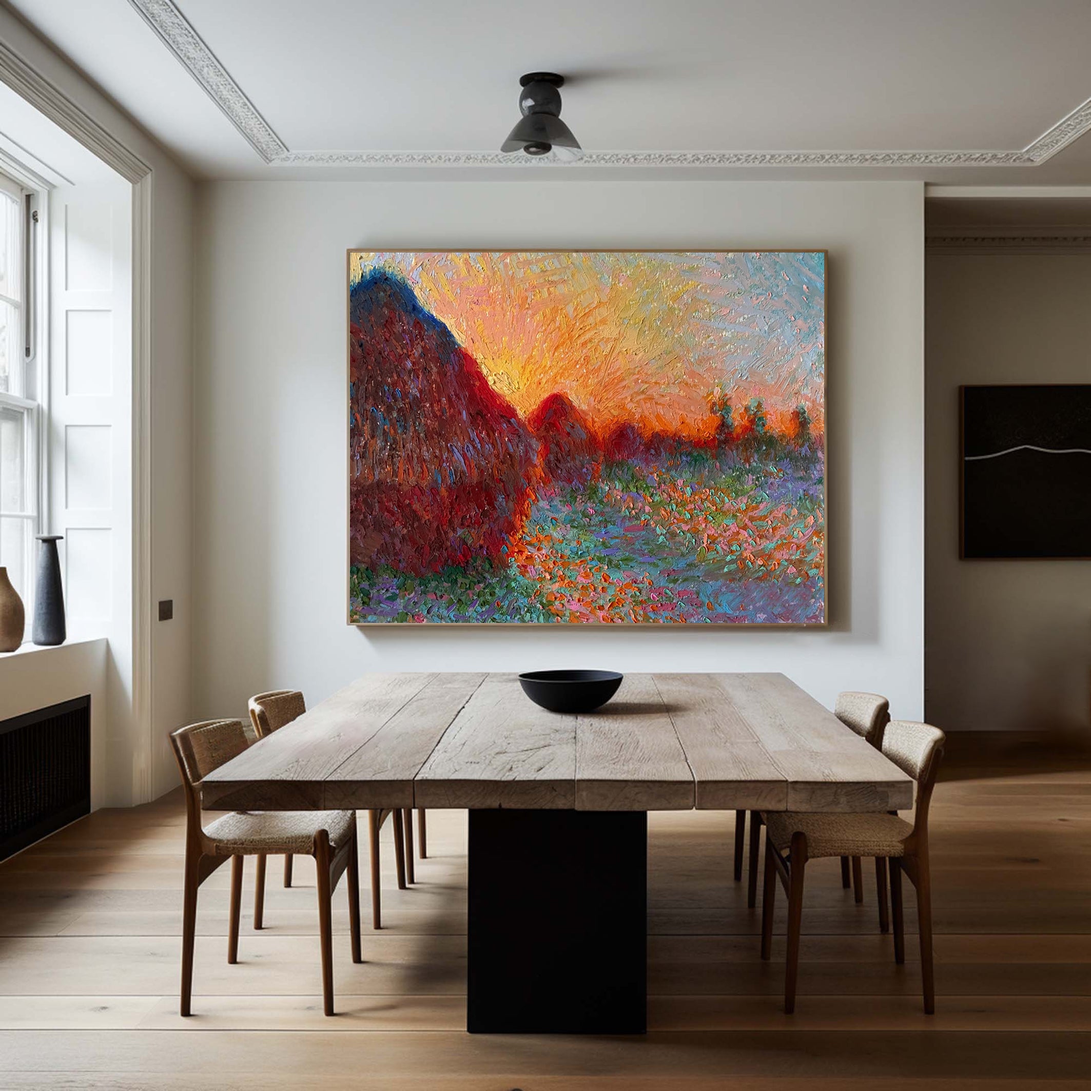 Monet Inspired Landscape, Sunset Palette Art #BGA 185