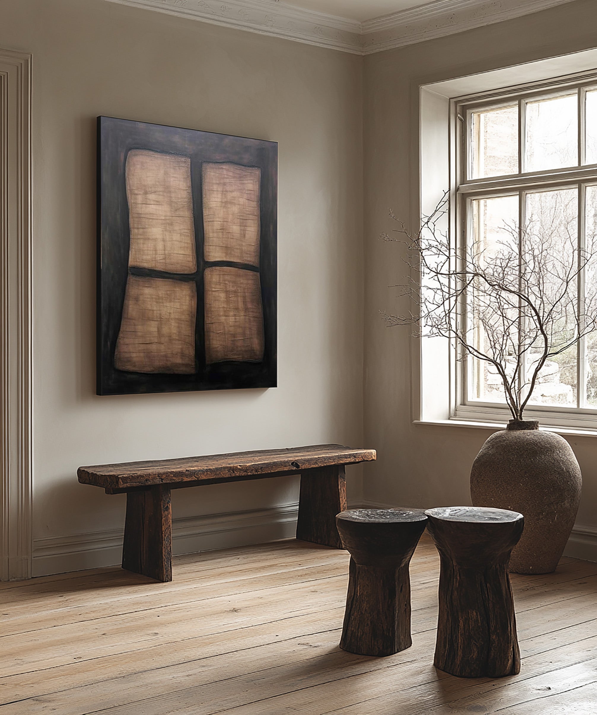 Handmade Abstract Wall Art | Unique Earth Tones #BBA 098