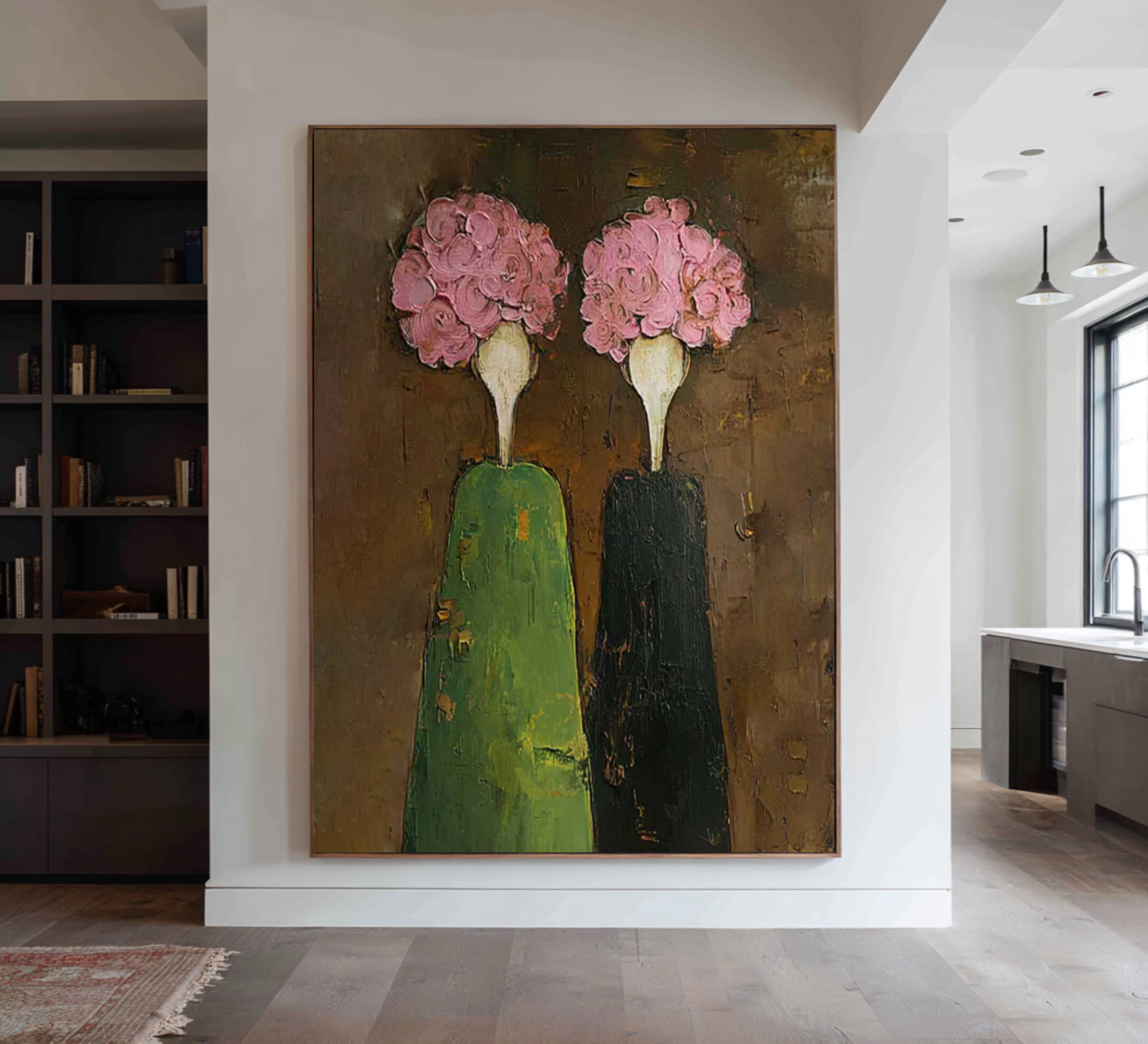 Large Contemporary Figurative Oil Painting on Canvas – Statement Wall Art for Entryway #WAC 043