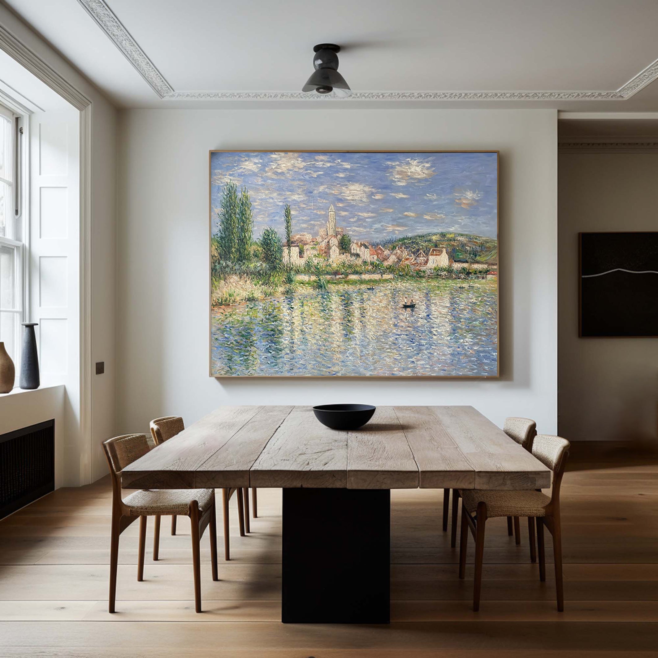 Monet's Vétheuil View: Seine Landscape, Impressionist Art #BGA 192