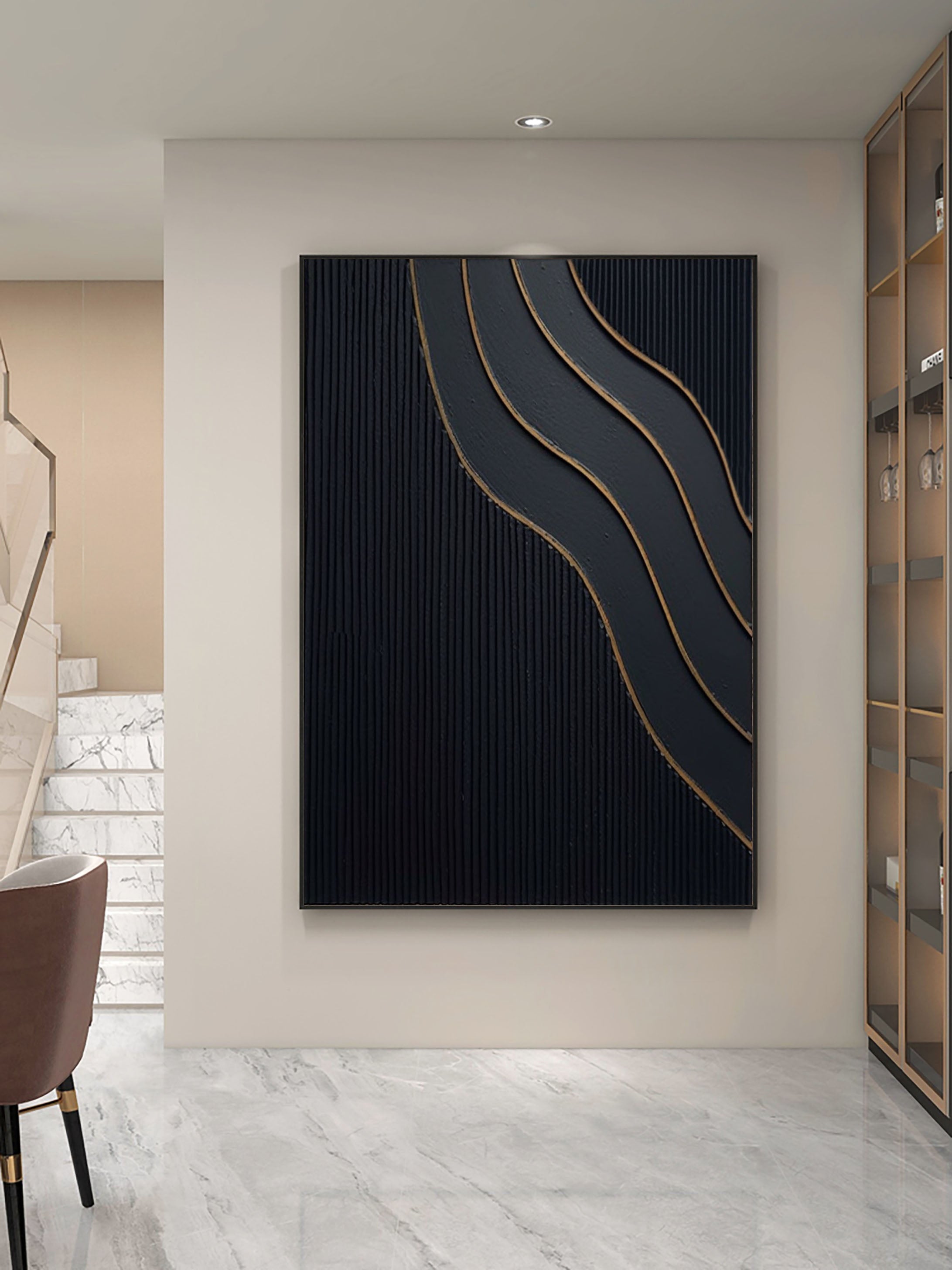 Black Minimalist Painting #BM 066