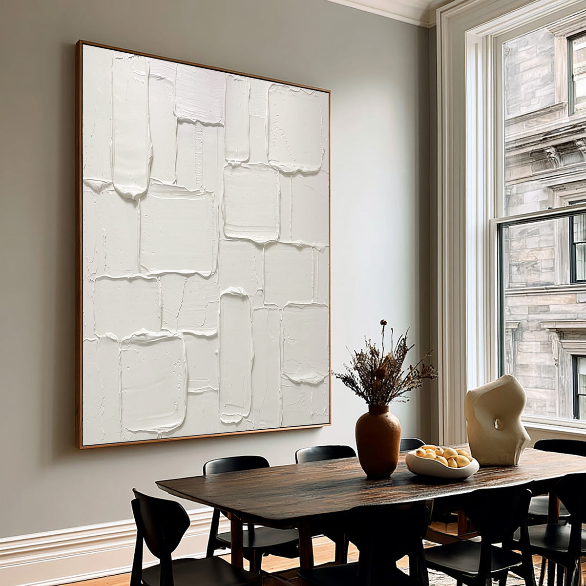 A Study In Modular Balance Large White Textured Abstract Wall Art Contemporary Sculptural Relief