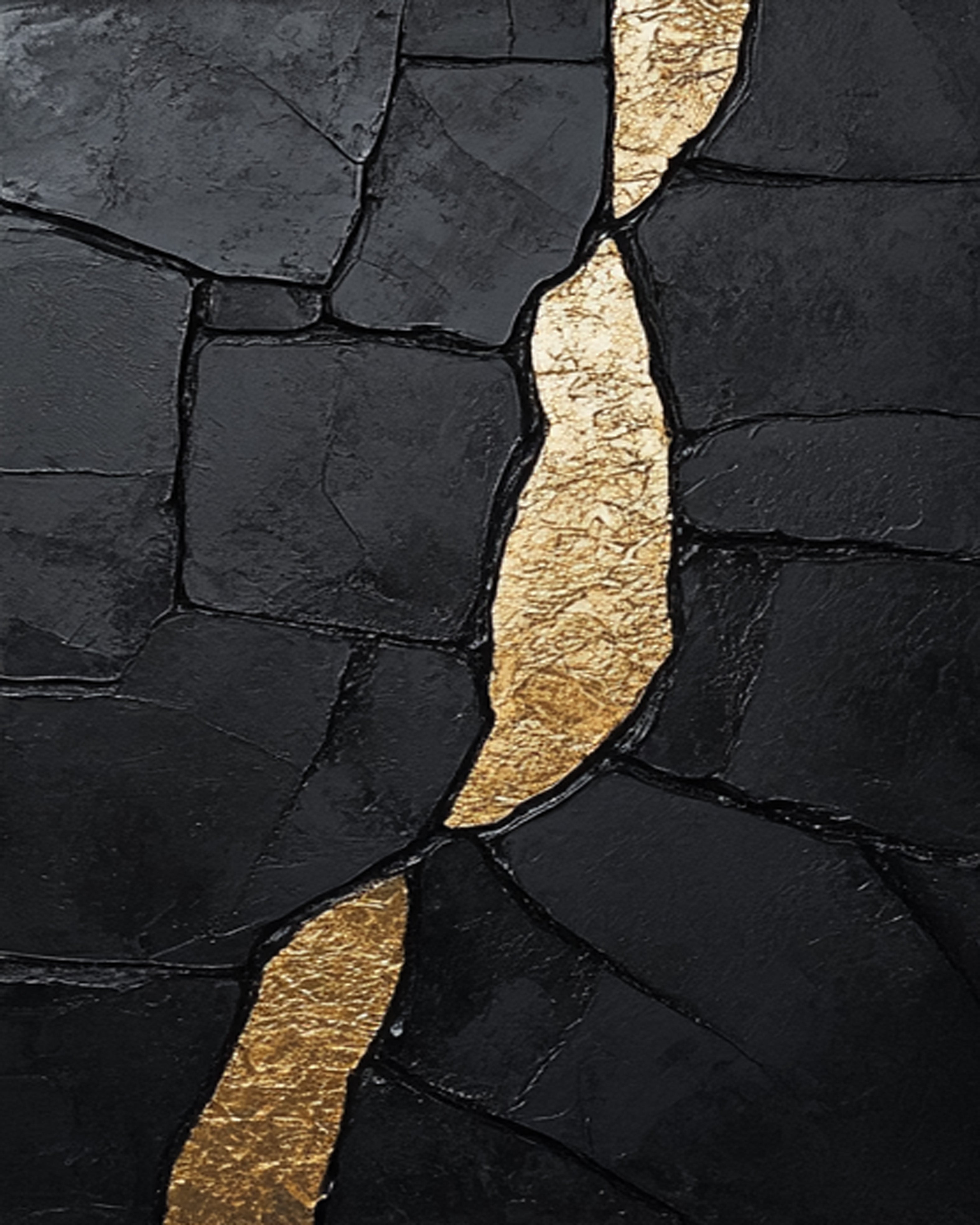 Large Heavily Textured Black and Gold Abstract for Luxe Decor #BGA 273