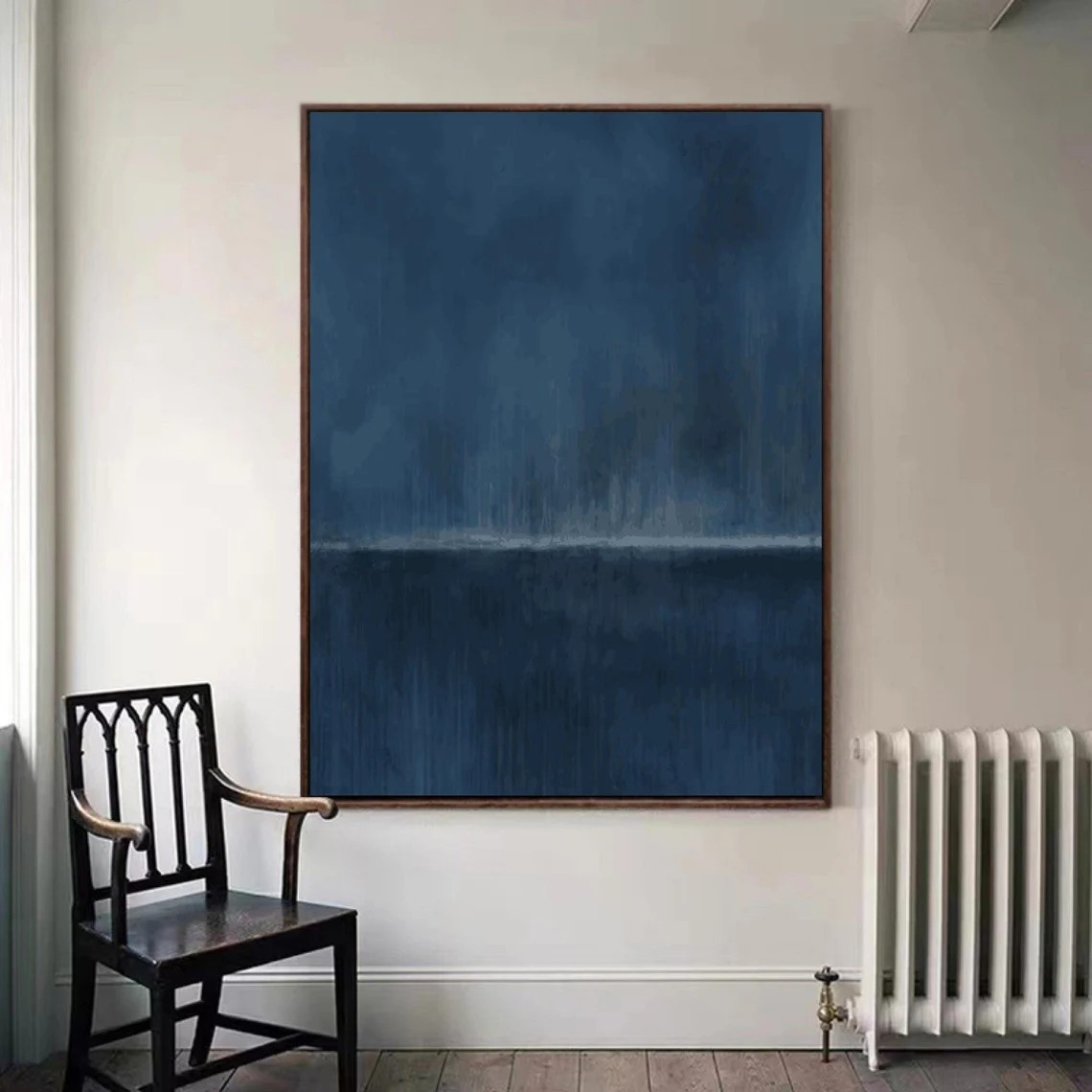 Deep Blue Gradient Minimalist Art, Contemporary Wall Painting #BGA 131