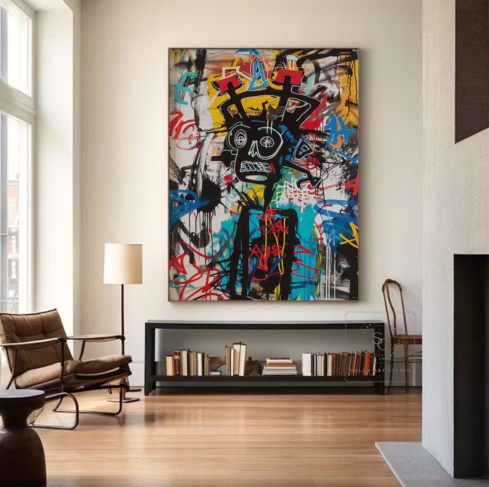Large Abstract Modern Basquiat Art | MuroArt #WGA 006