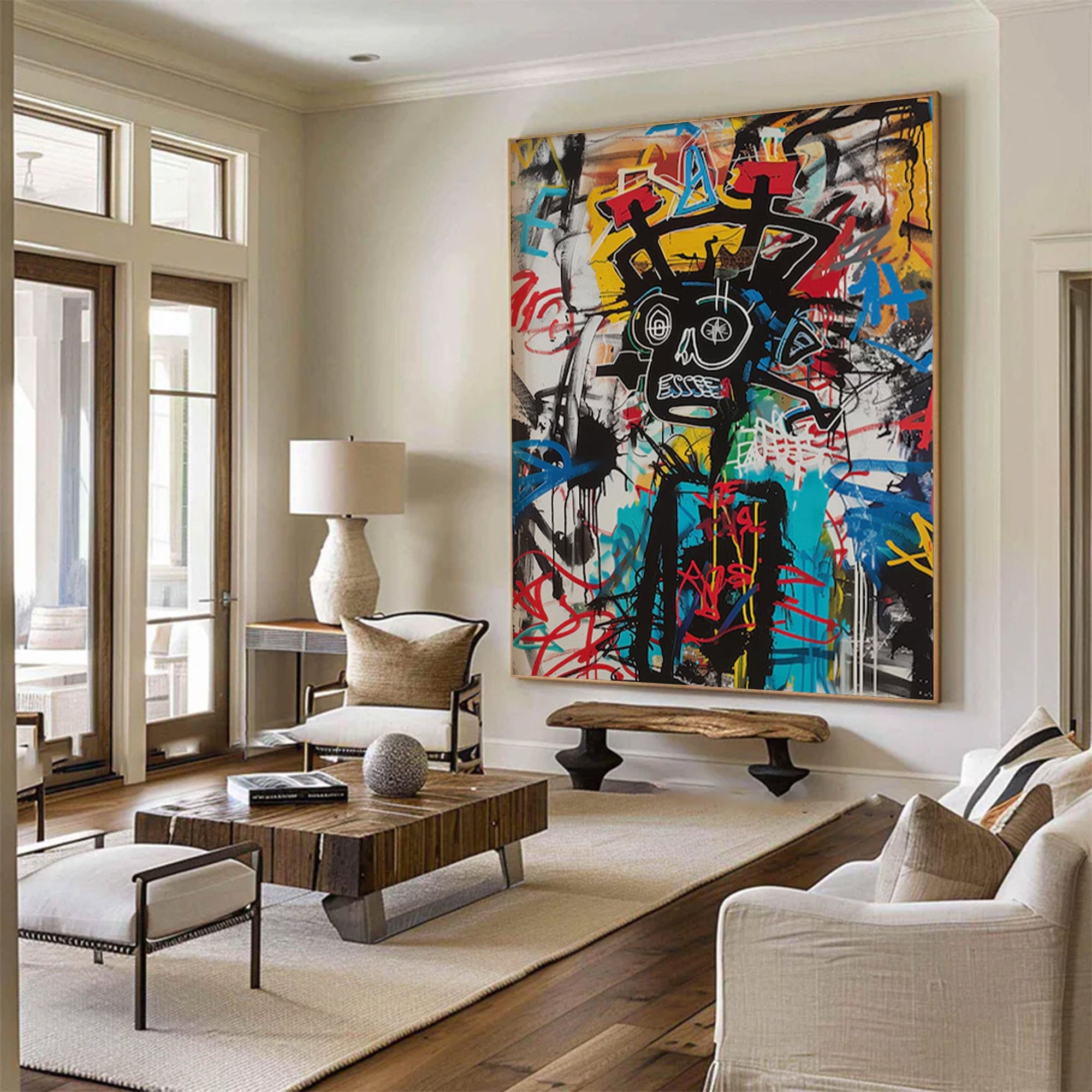 Large Abstract Modern Basquiat Art | MuroArt #WGA 006