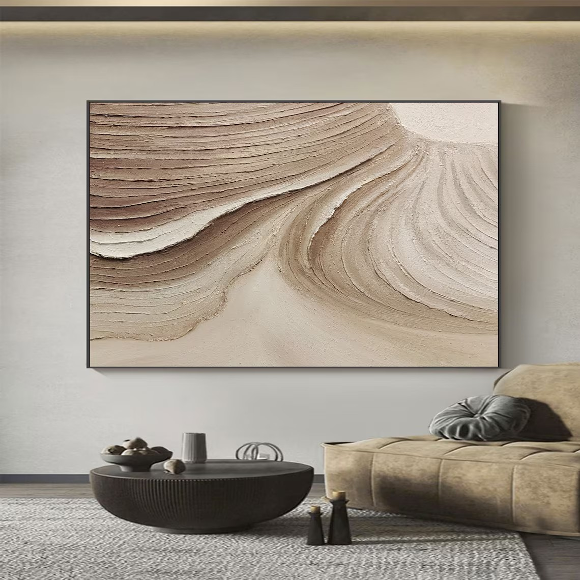 Organic Beige Texture Art, Contemporary Minimalist Wall Art #BGA 156
