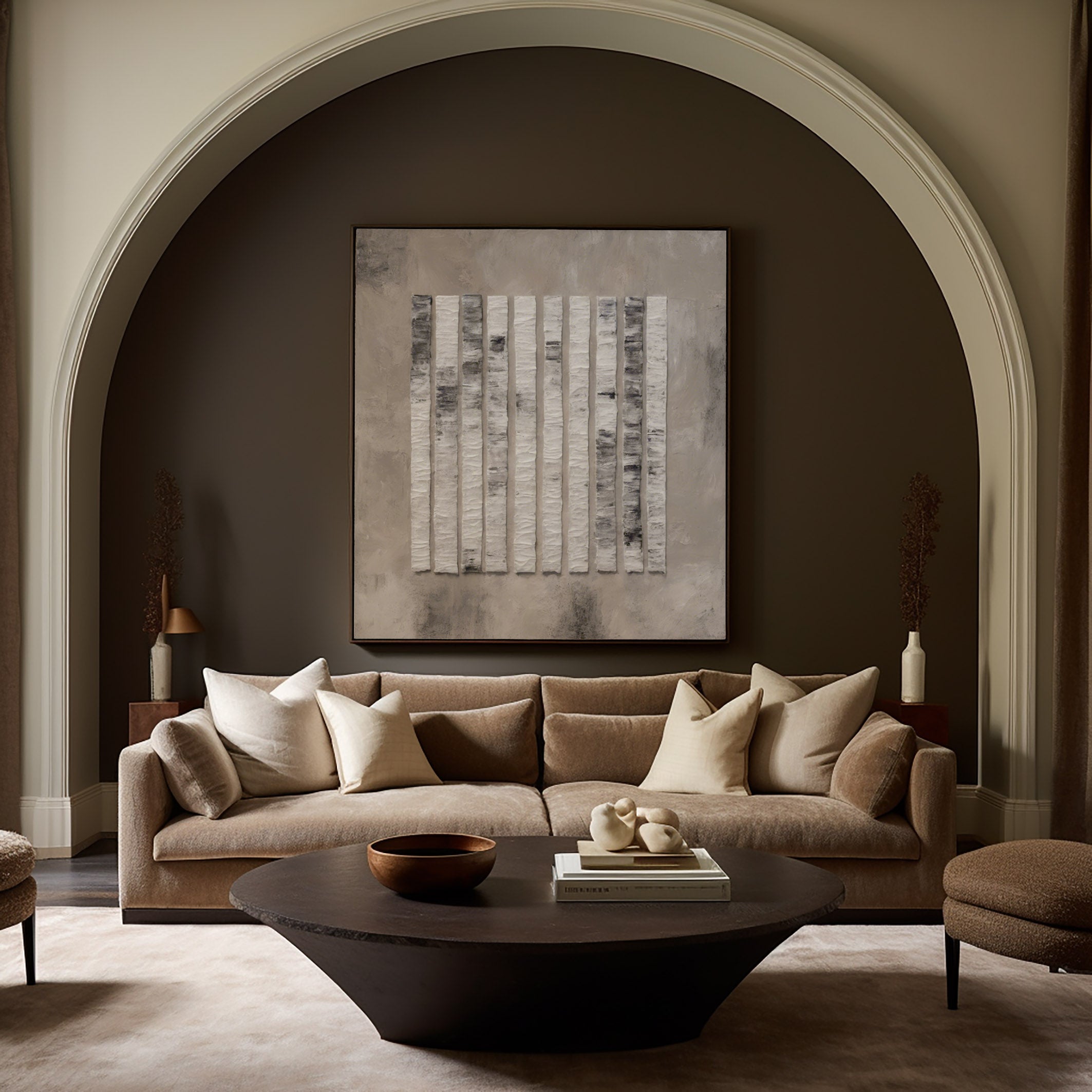 Beige & Brown Abstract Painting #BBA 010