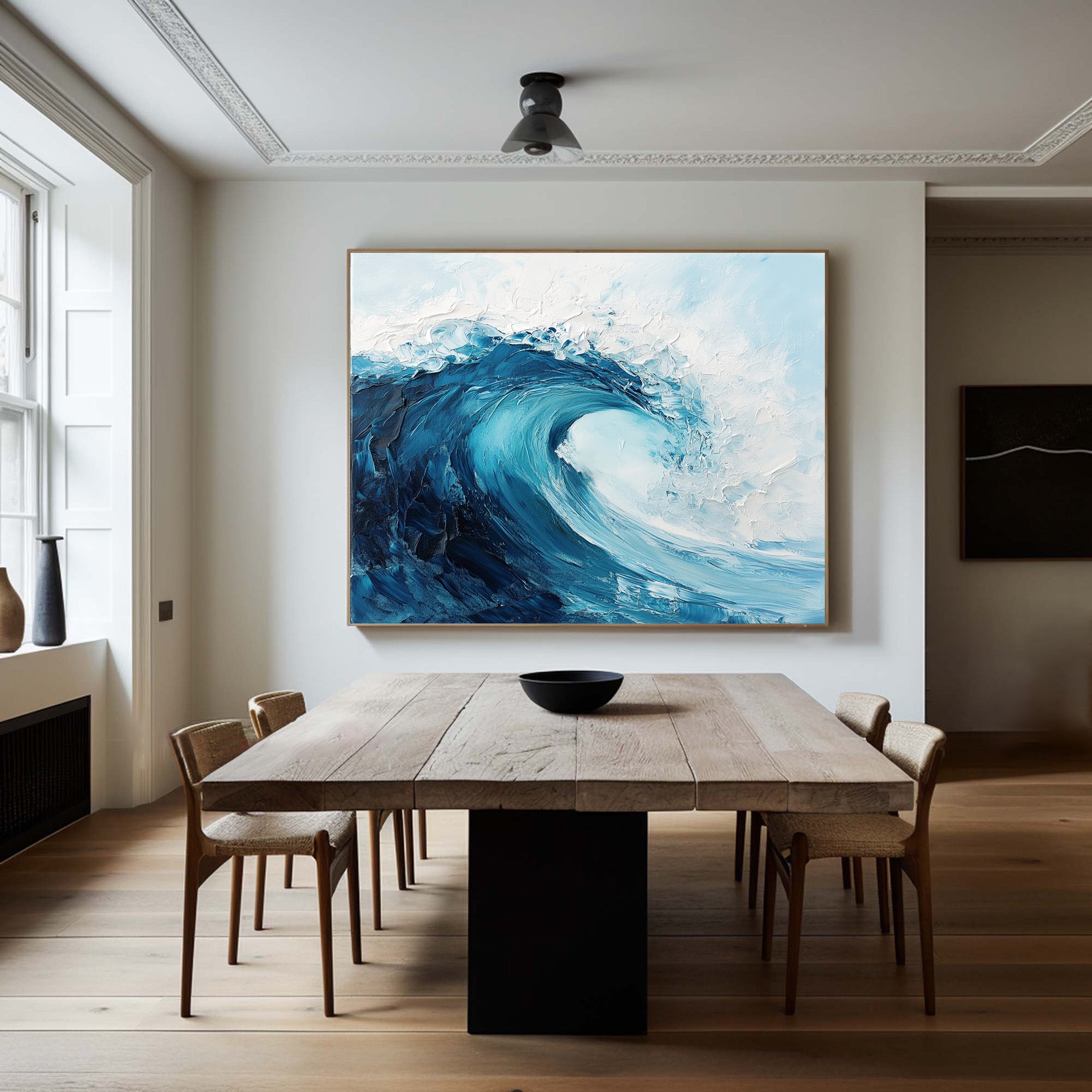 Sculpted Swell: Bold Impasto Wave, Richly Textured Ocean Art #BGA 230