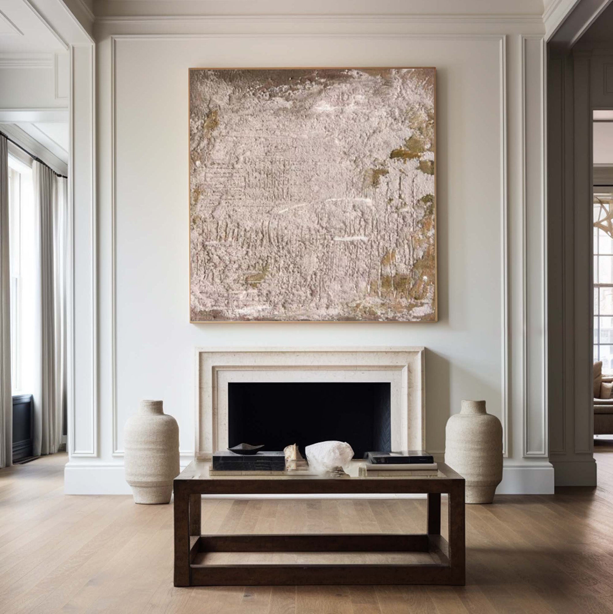 Gilded Texture: Contemporary Abstract Art, Metallic Hints #BGA 237