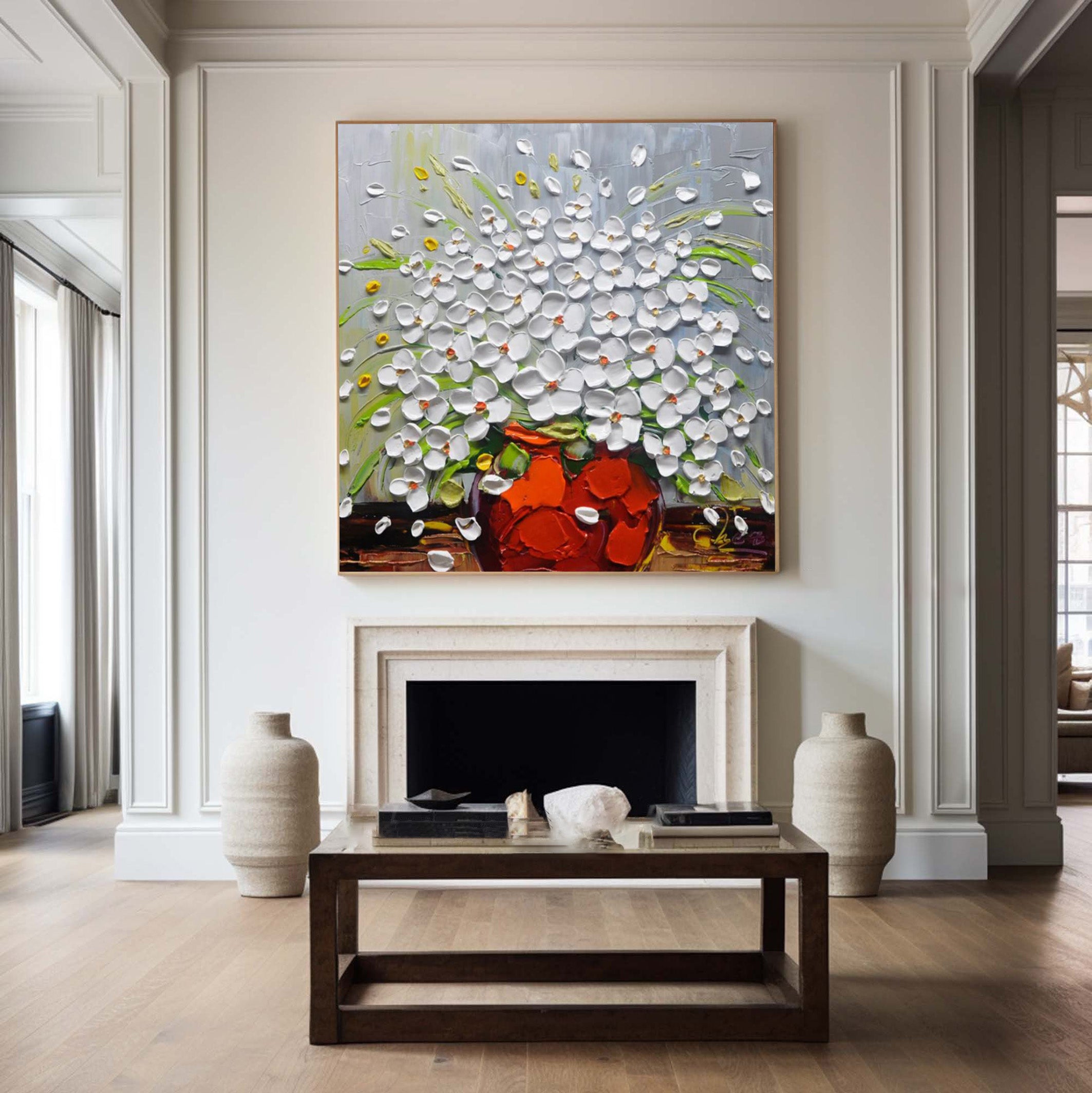 Sculpted Florals: Bold Impasto Flowers, Richly Textured Art #BGA 229