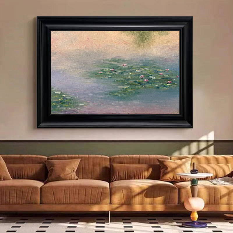 Monet Inspired Lilies, Impressionist Water Art #BGA 184