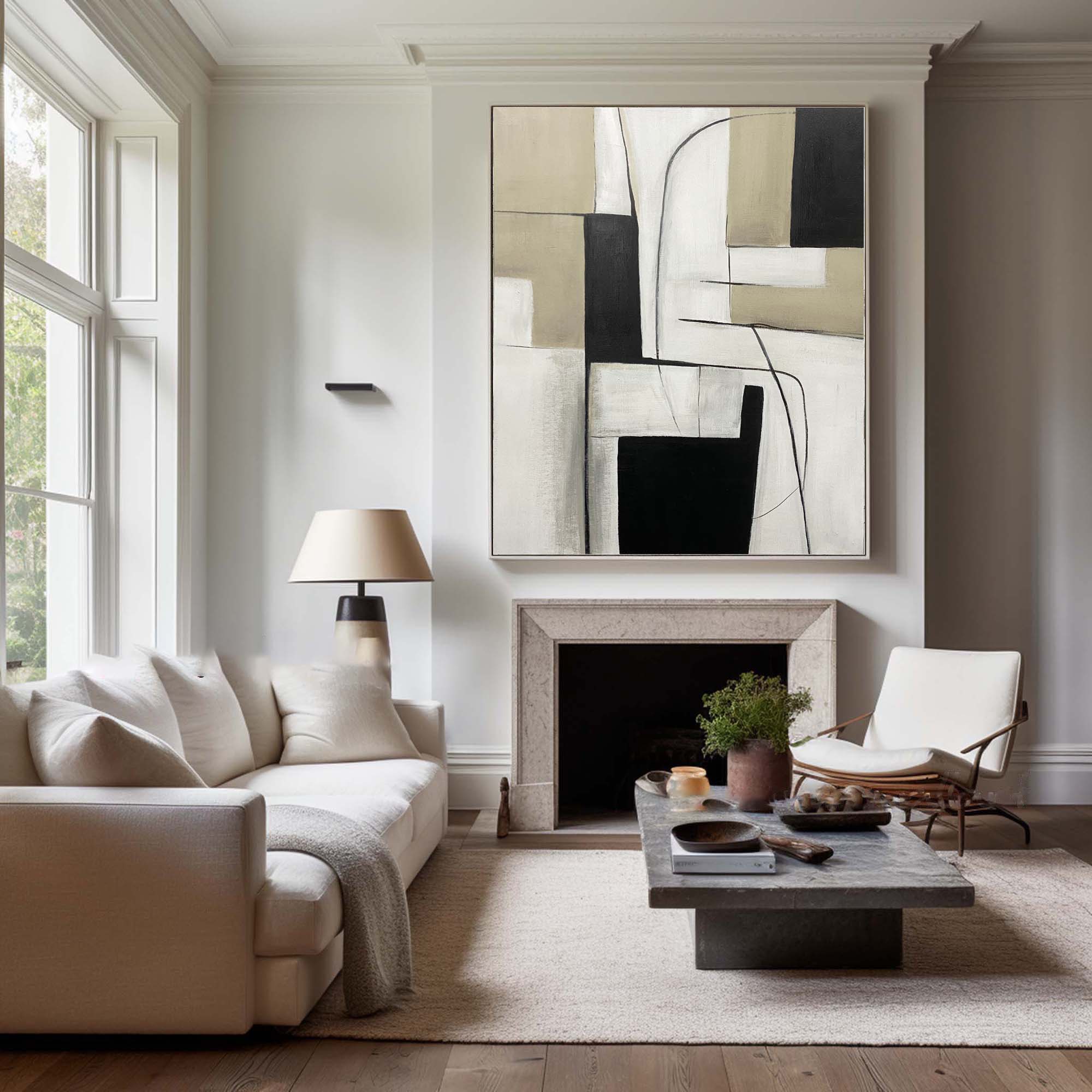 Black & White Abstract Painting #BWA 010