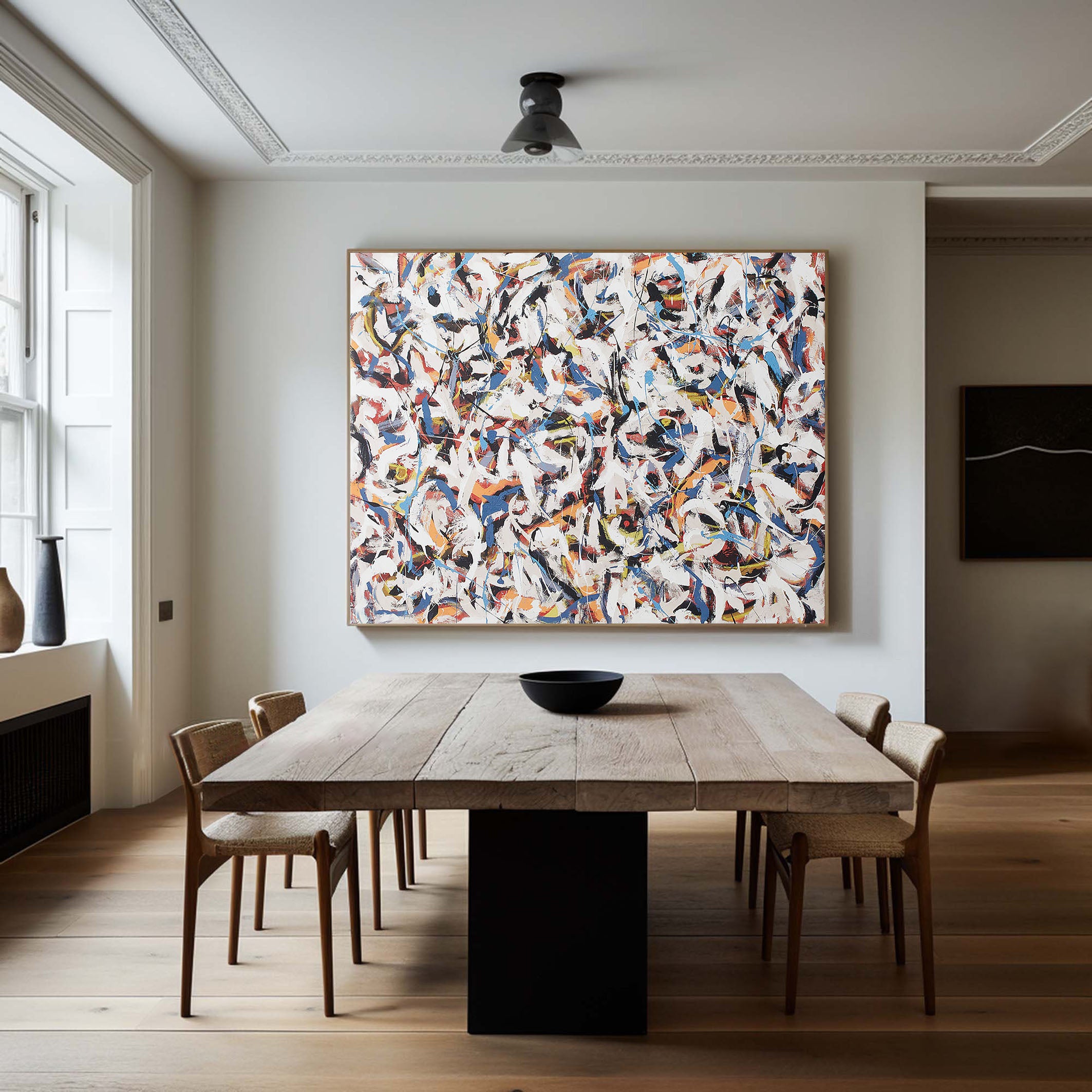 Colorful Abstract with Dynamic Brushwork, Contemporary Canvas #BGA 119