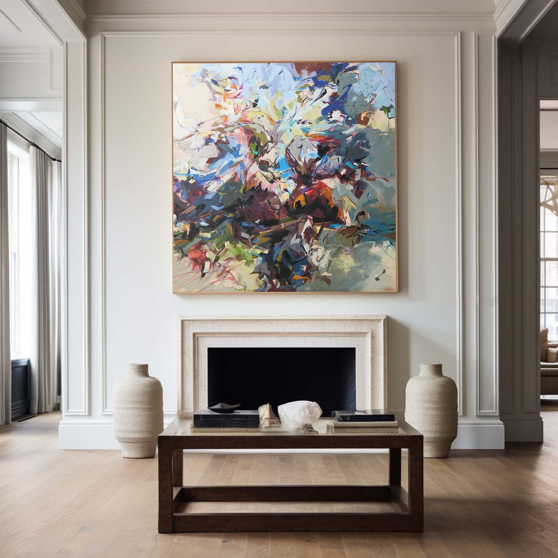 Colorful Brushstroke Abstract Wall Art in Swirling Forms  #BGA 127
