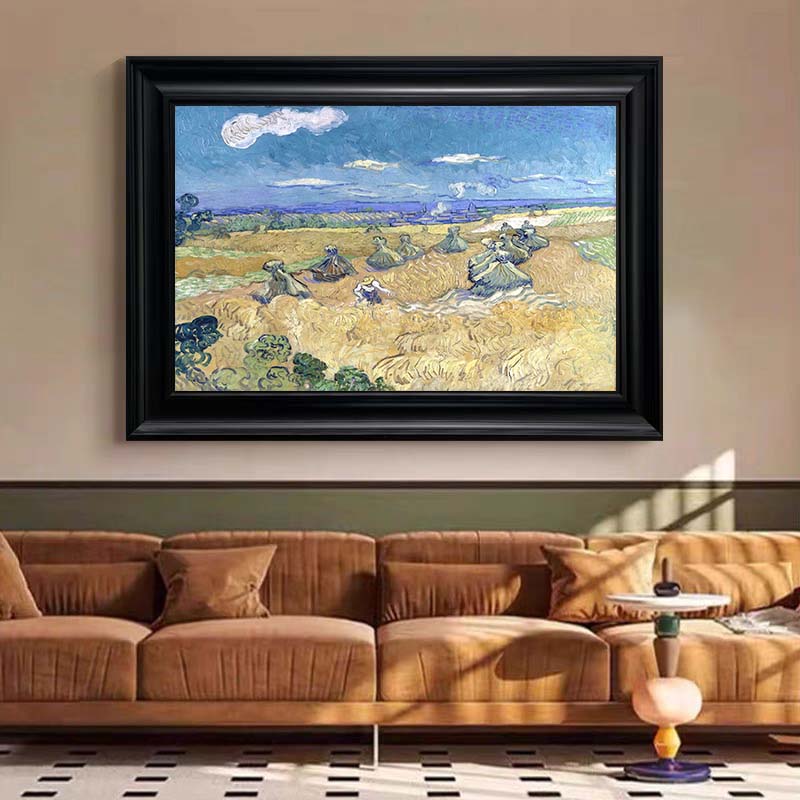Wheat Stacks with Reaper, Vincent Van Gogh Inspired #BGA 106