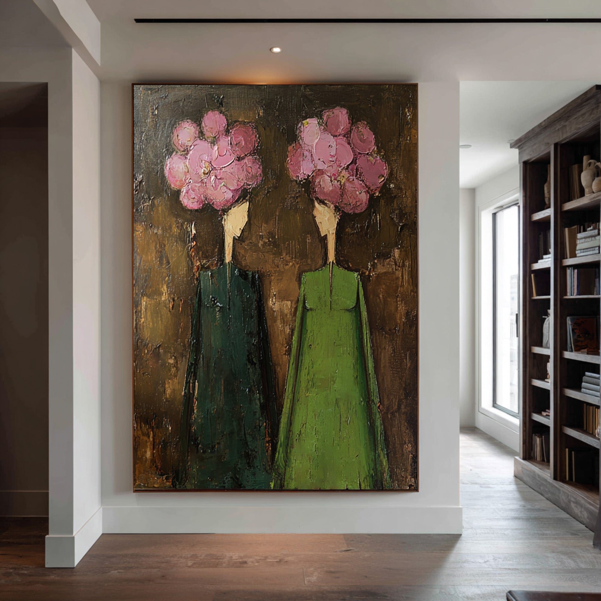 Large Contemporary Figurative Oil Painting on Canvas – Statement Wall Art for Entryway Decor #WAC 038