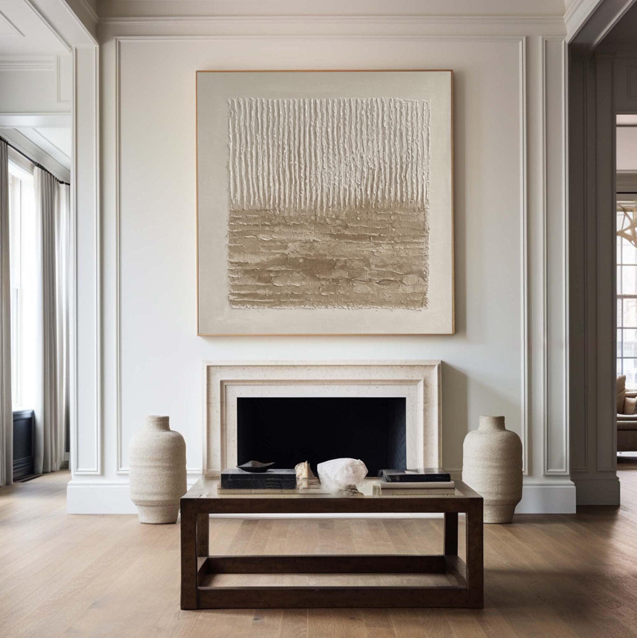 Minimalist Neutral Art with Texture and Subtly Layered Ground #BGA 278