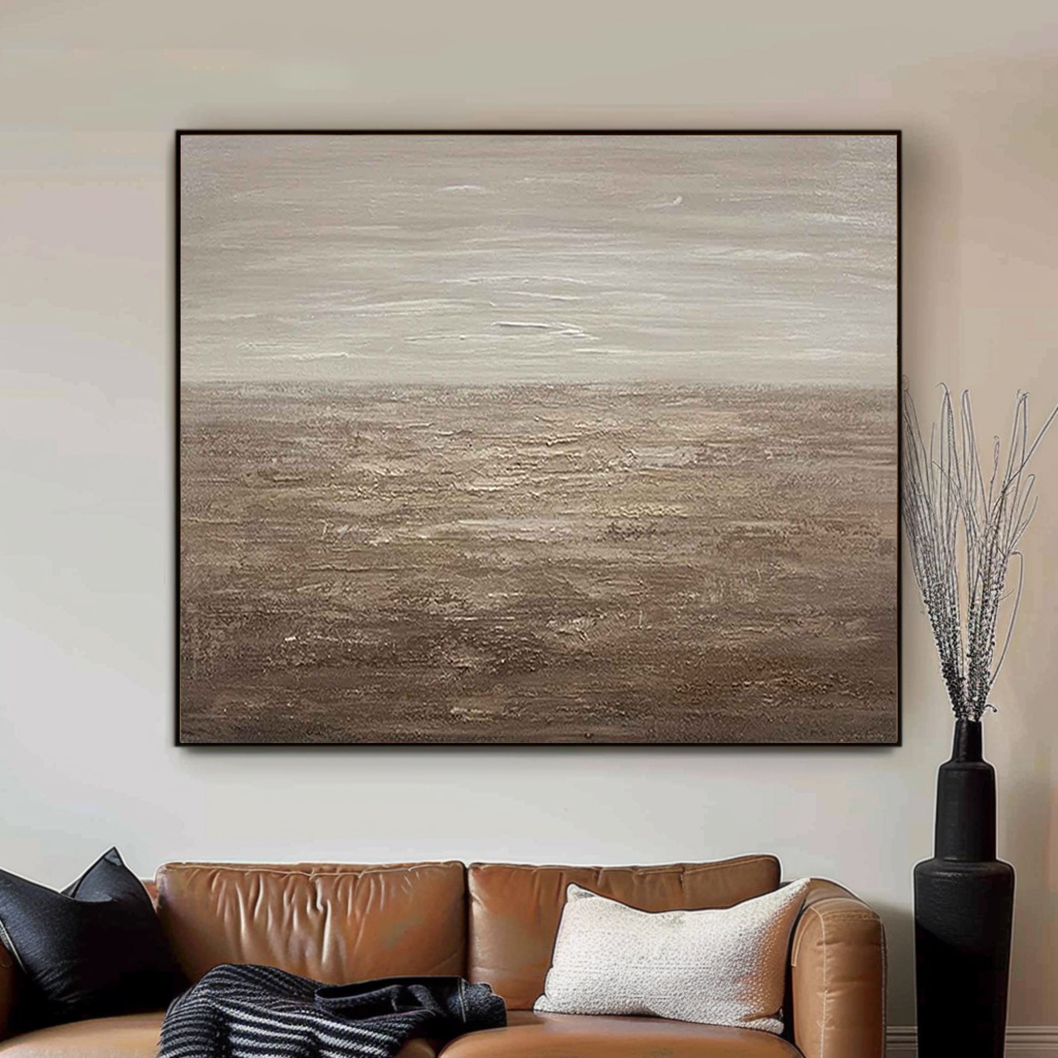 Beige & Brown Abstract Painting #BBA 013