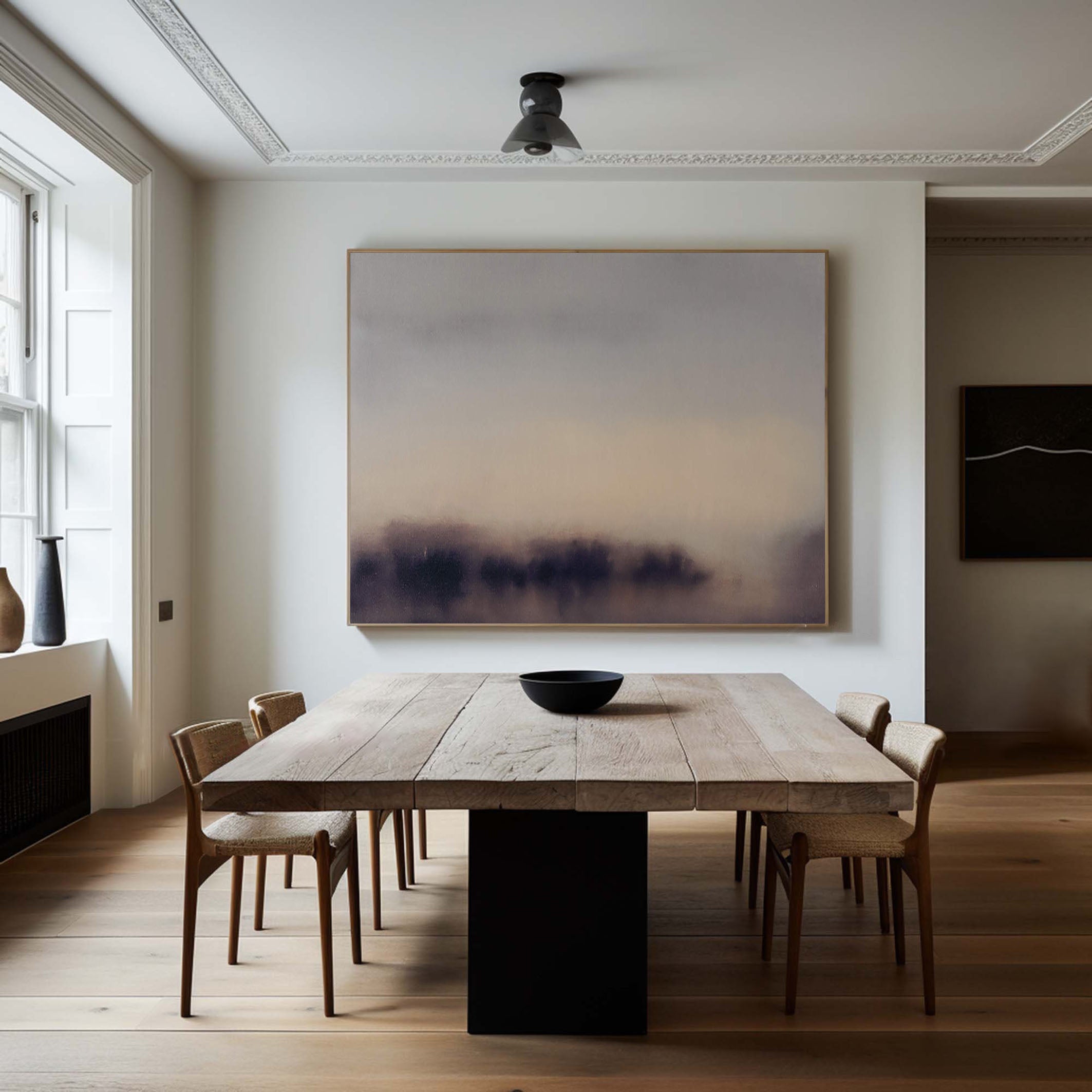 Abstract Horizon Landscape and Mist, Blended Purple and Beige #BGA 121