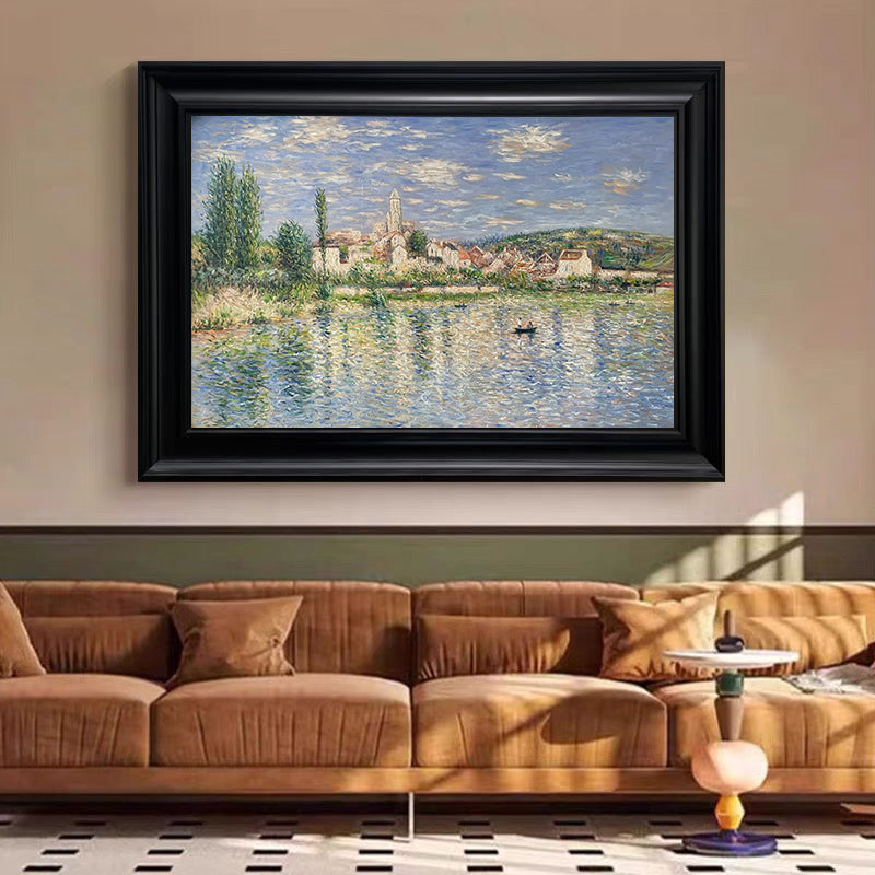 Monet's Vétheuil View: Seine Landscape, Impressionist Art #BGA 192