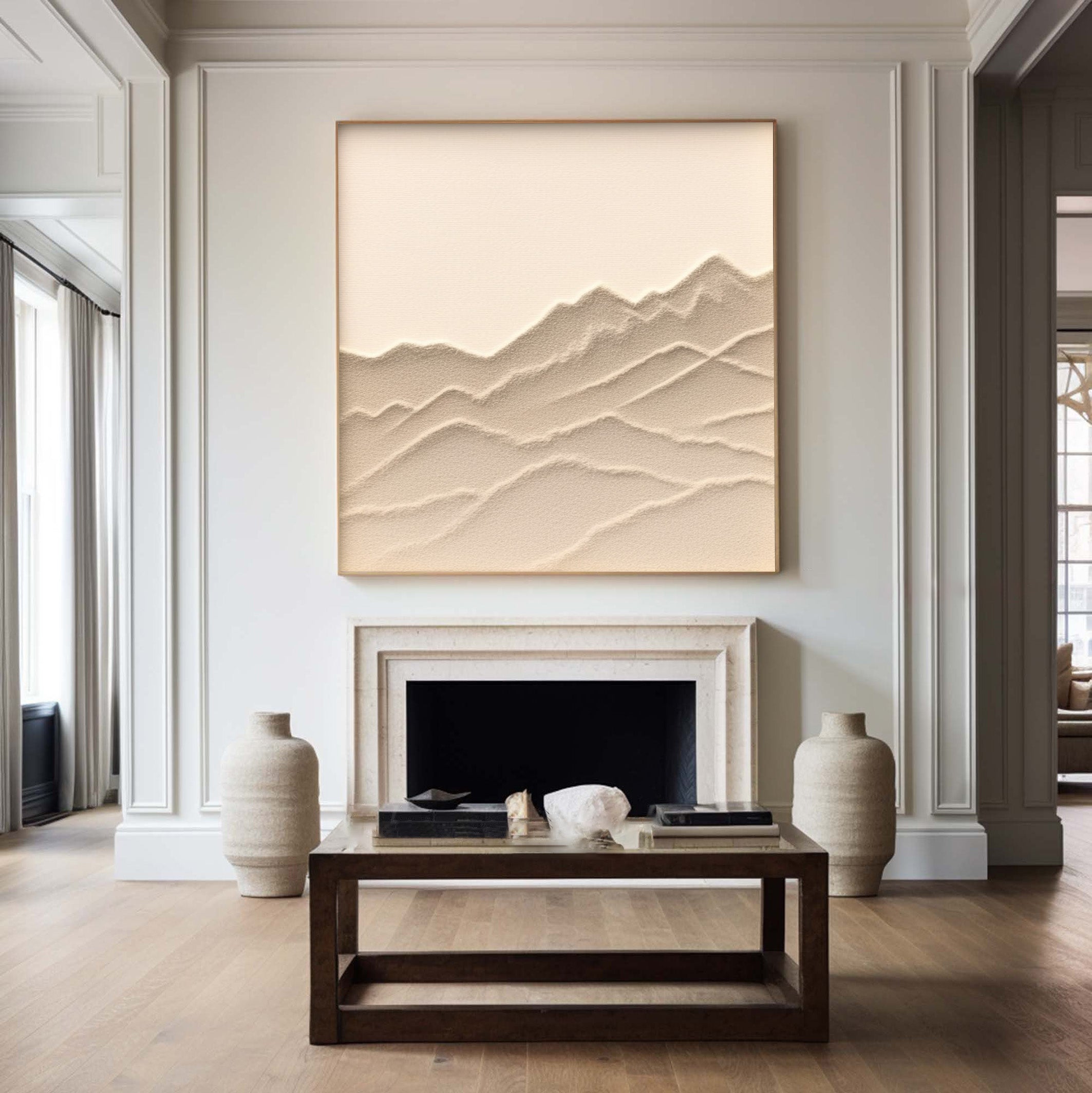 Minimalist Mountain Wall Art, Soft Textured Landscape #BGA 248