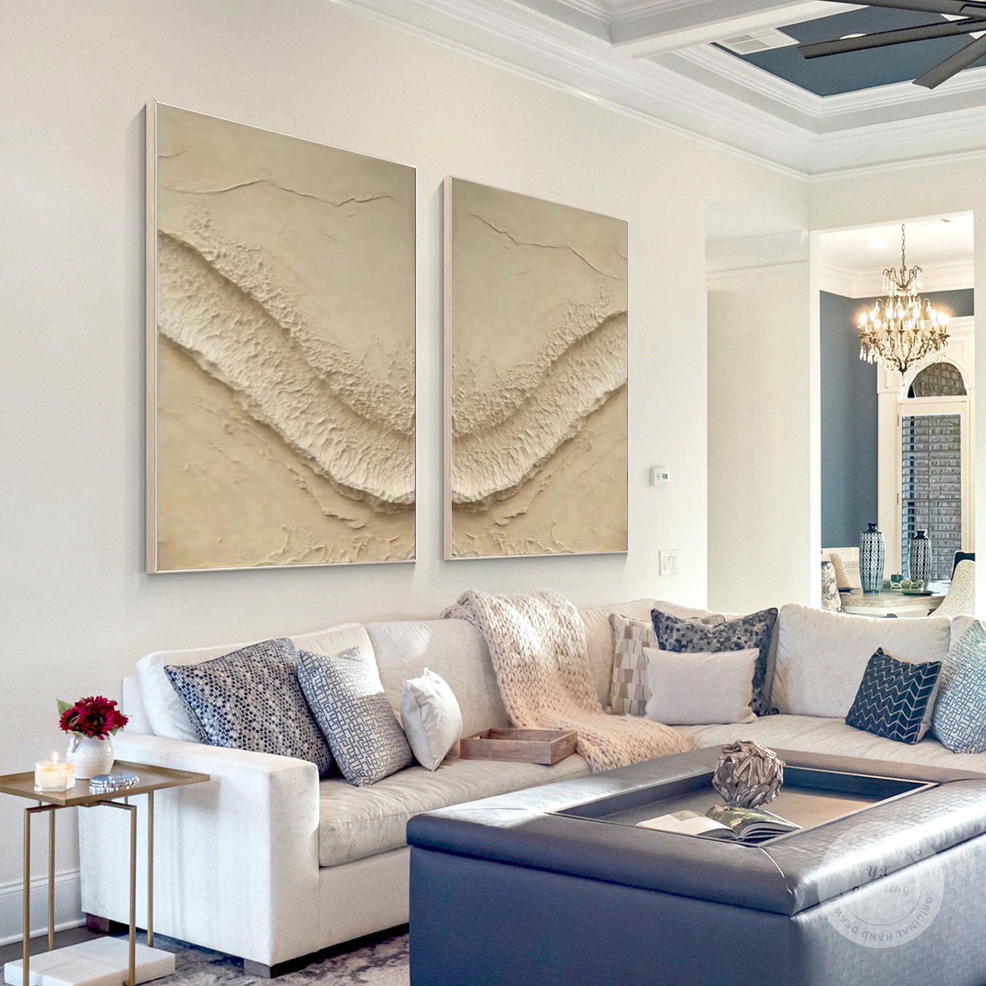 Abstract Beige Texture Wall Art Set #BBS 018