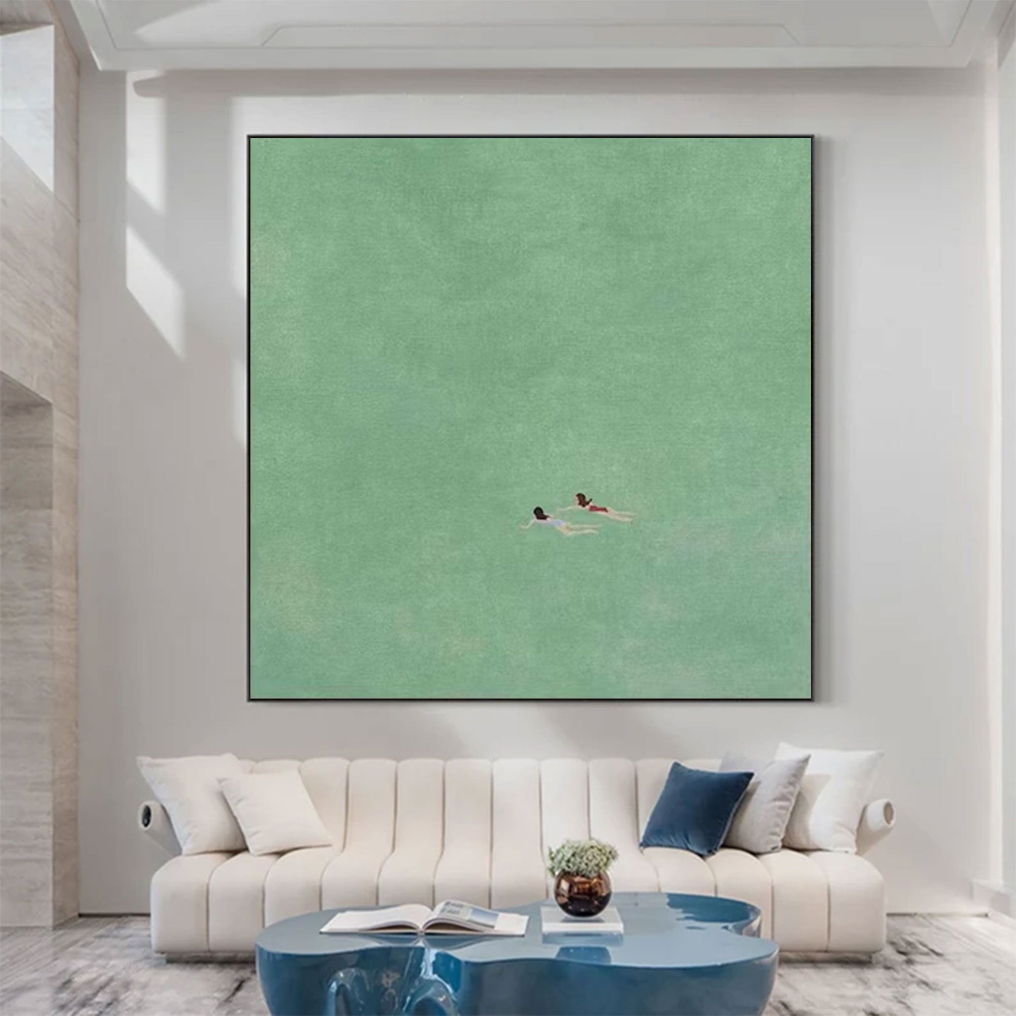 Large Abstract Mint Green Decor | MuroArt #WGA 029