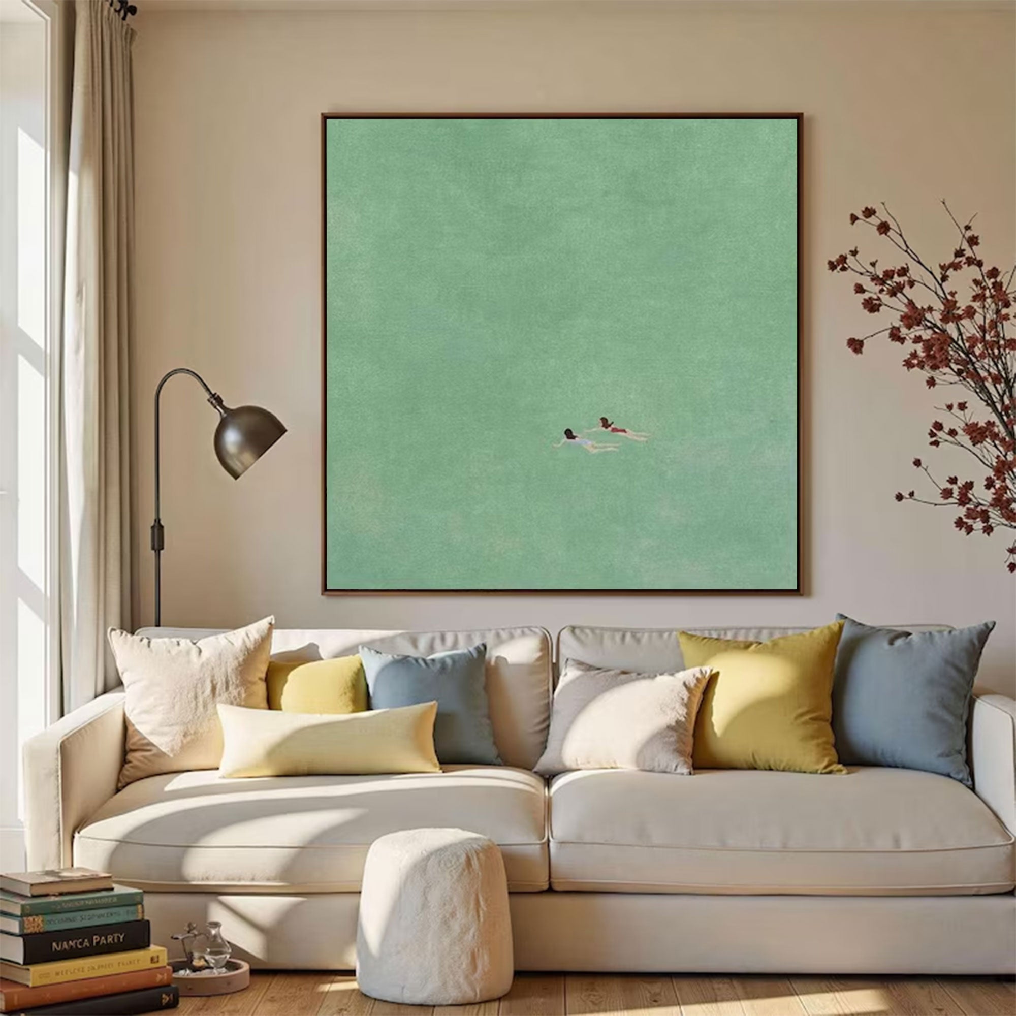 Large Abstract Mint Green Decor | MuroArt #WGA 029